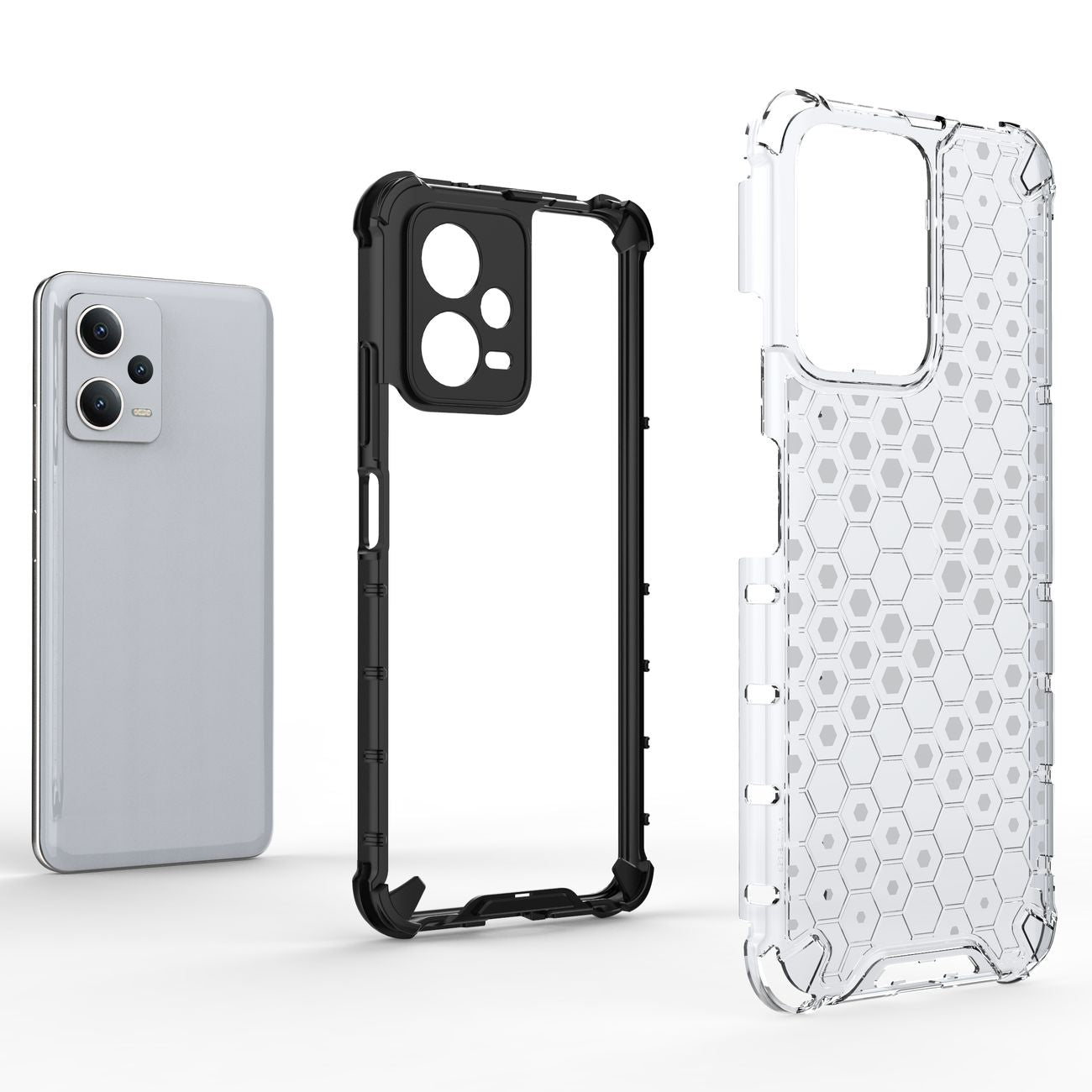 Pansarhybridfodral för Xiaomi Redmi Note 12 5G / Poco X5 5G Honeycomb svart