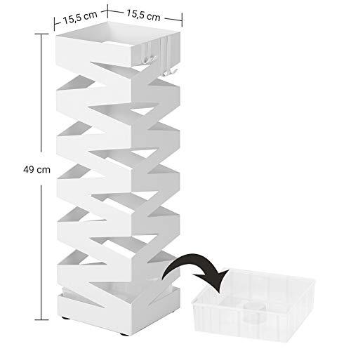 Paraplystativ i metall med droppbricka och krokar, 49 cm hög