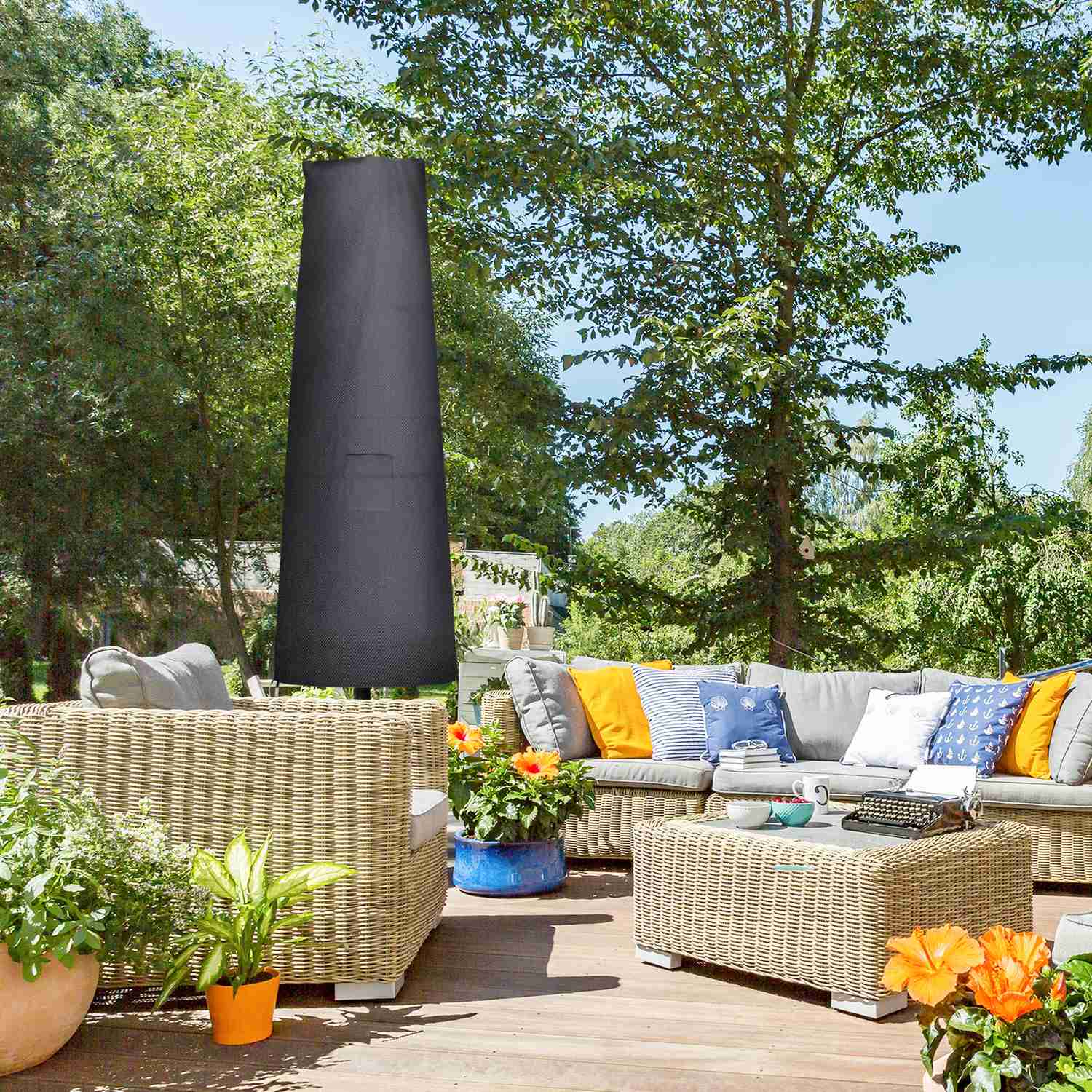 Parasollskydd för 400 cm, vattentät, med dragkedja