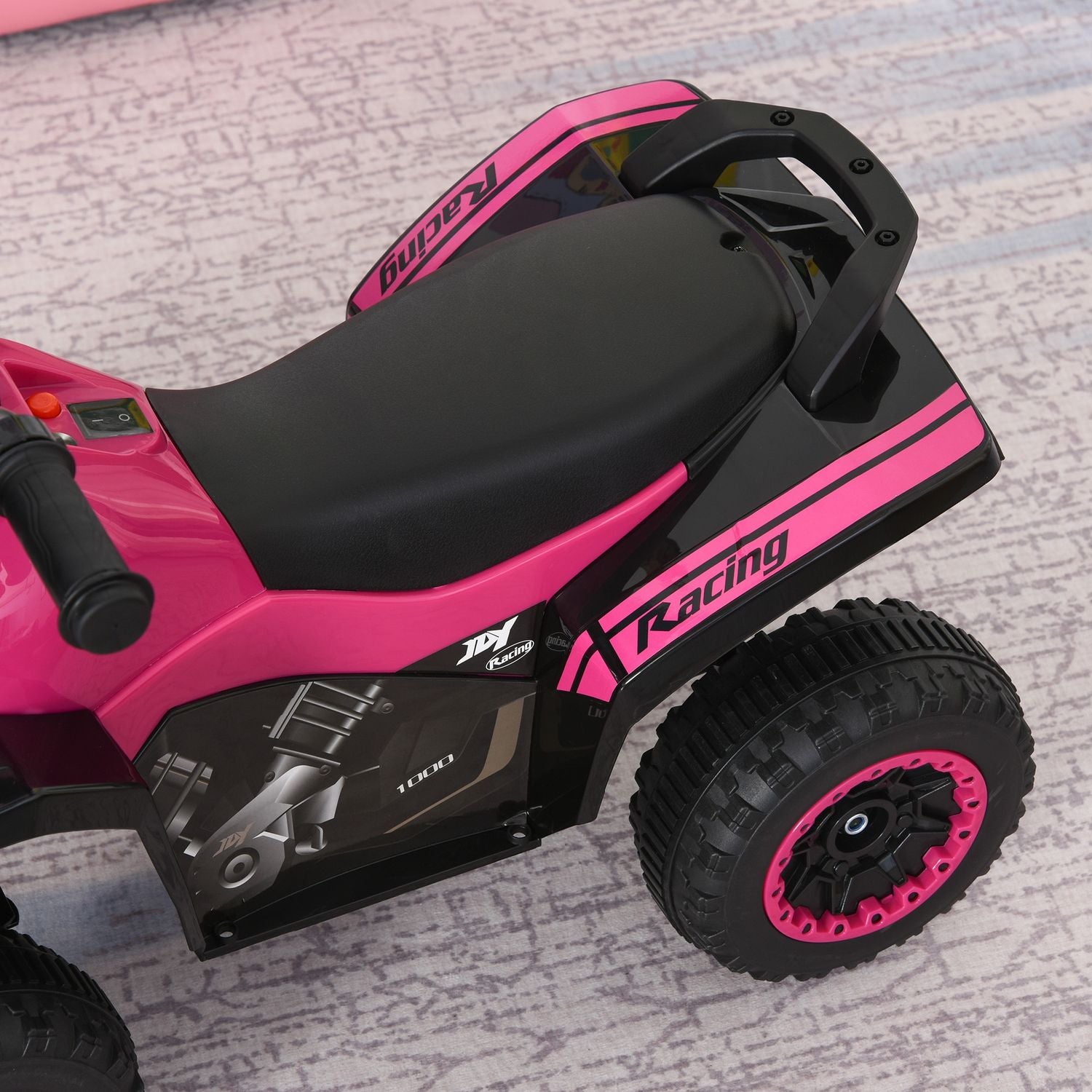 Pedal åkbil för småbarn, ljus & musik, rosa