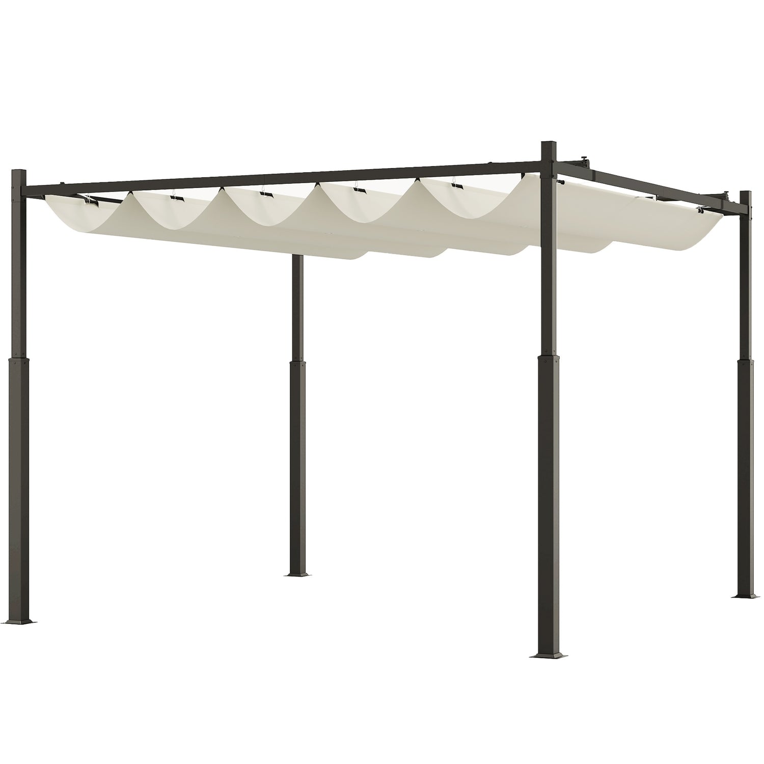 Pergola 3x3m Fristående metall uteplats, UV 30+ Krämvit