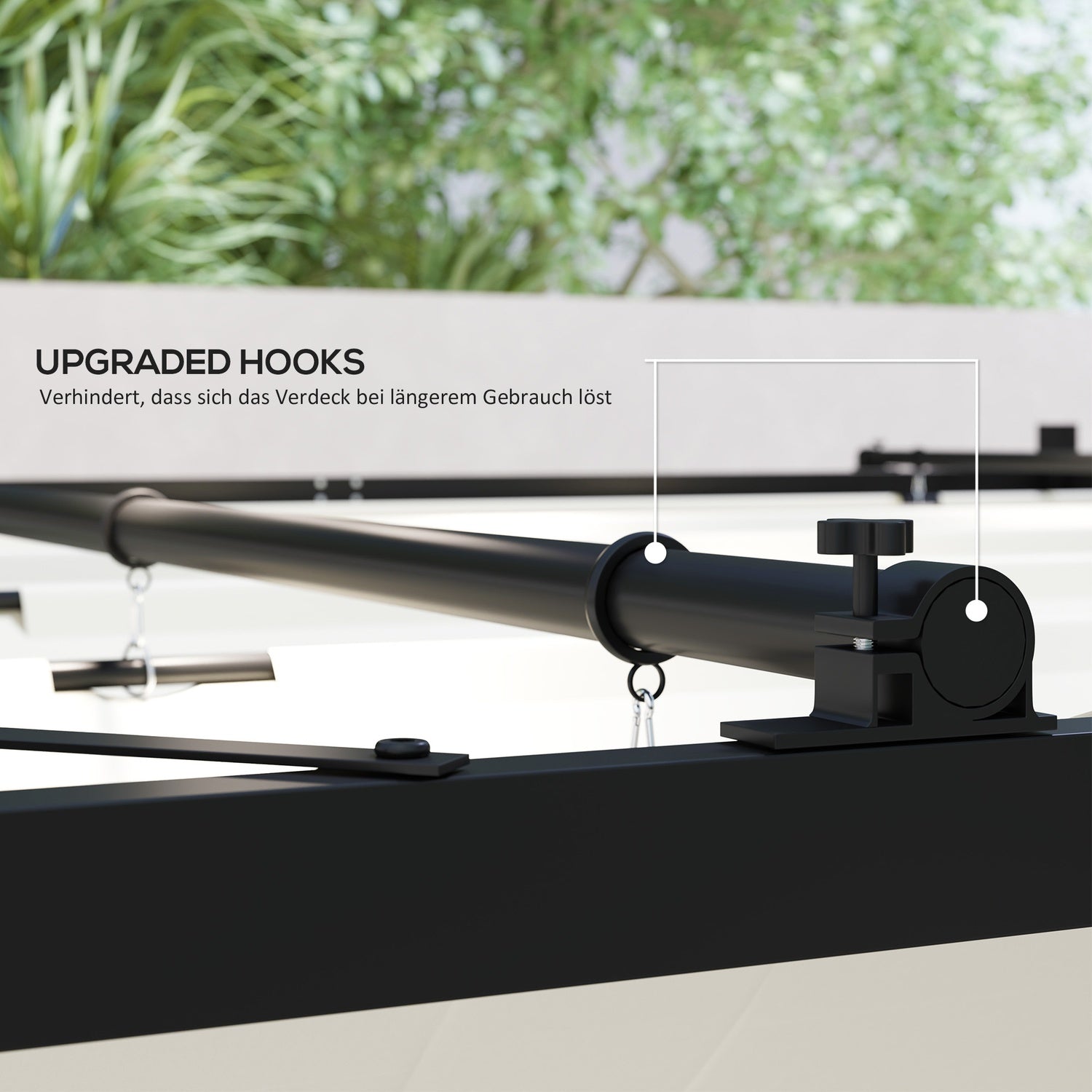 Pergola 3x3m Fristående metall uteplats, UV 30+ Krämvit