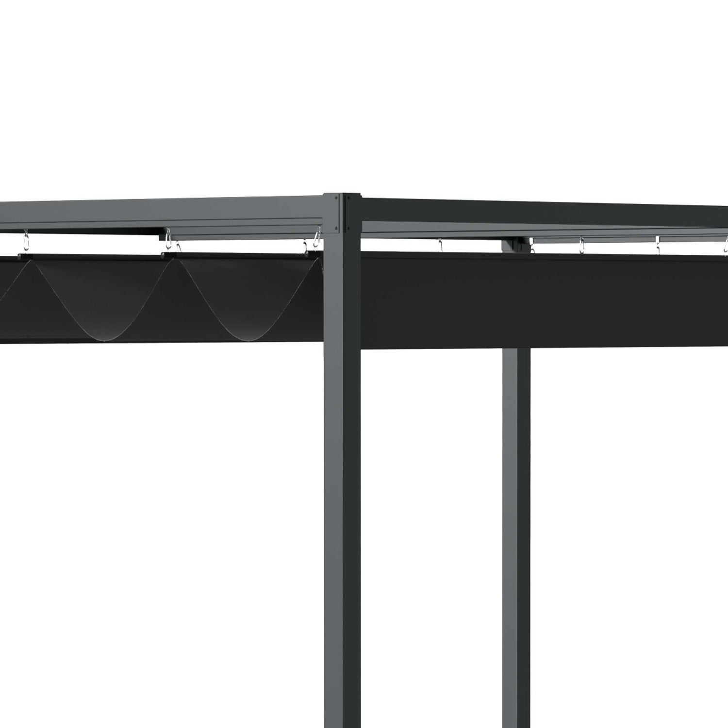 Pergola Gazebo med justerbar kapell, svart & grå polyester
