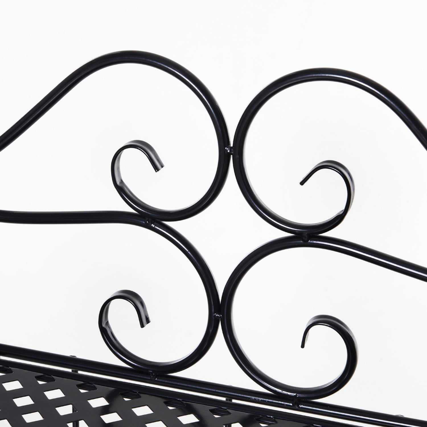 Planthylla i svart metall med 3 våningar – 56x30x114 Cm