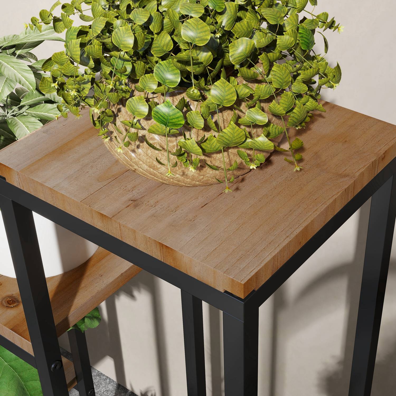 Plantställning i 4 våningar, ljusbrun – Balkong och trädgårdsanvändning