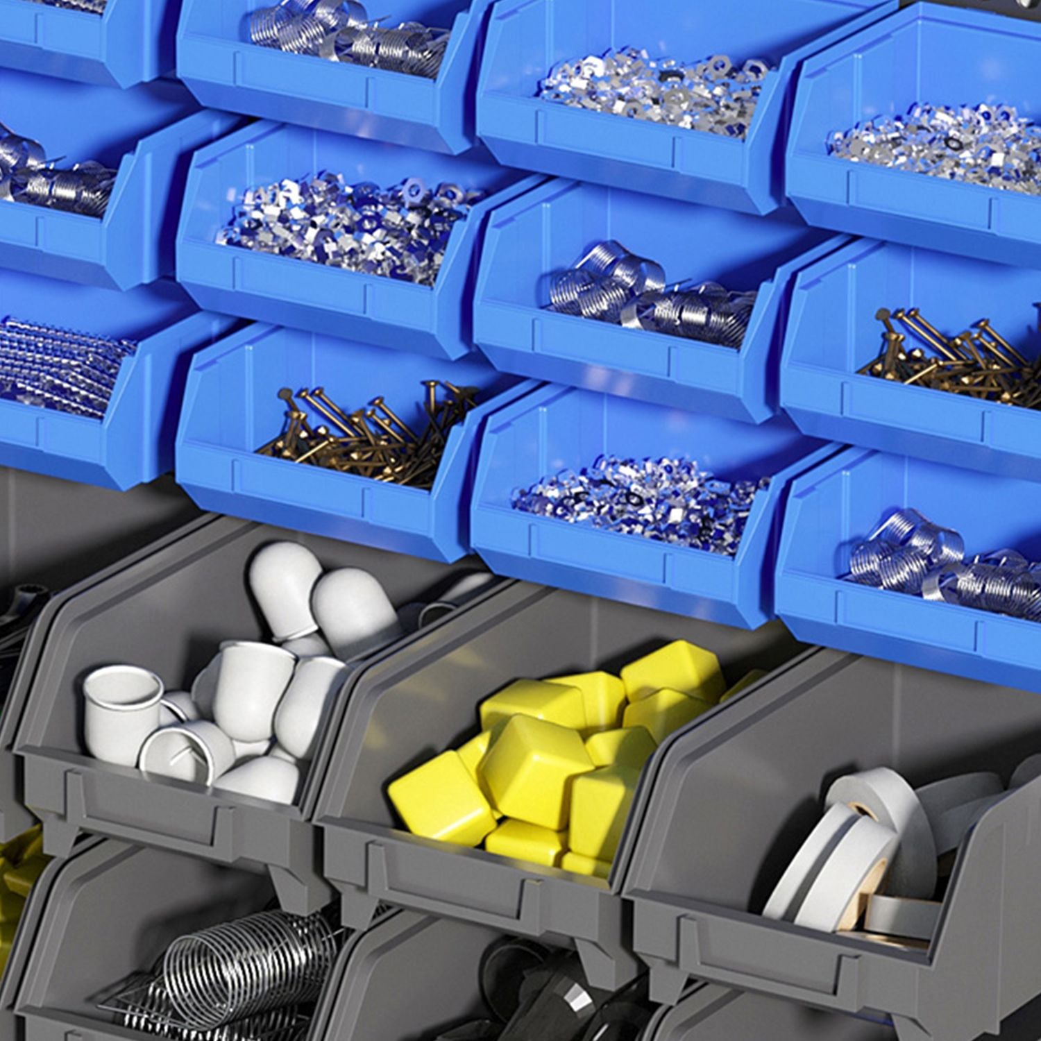 Plasthylla, 63x18x37,5 cm, 30 lådor i flera storlekar