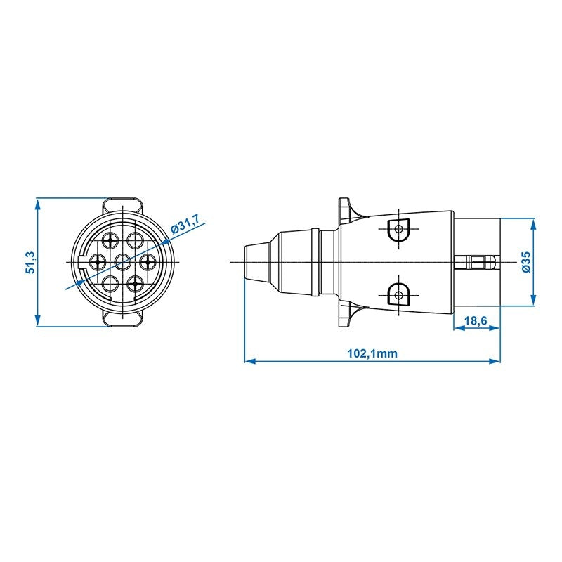 Plugg 7-polig PVC