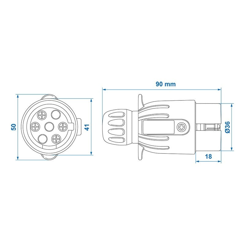 Plugg 7-polig PVC med magnet