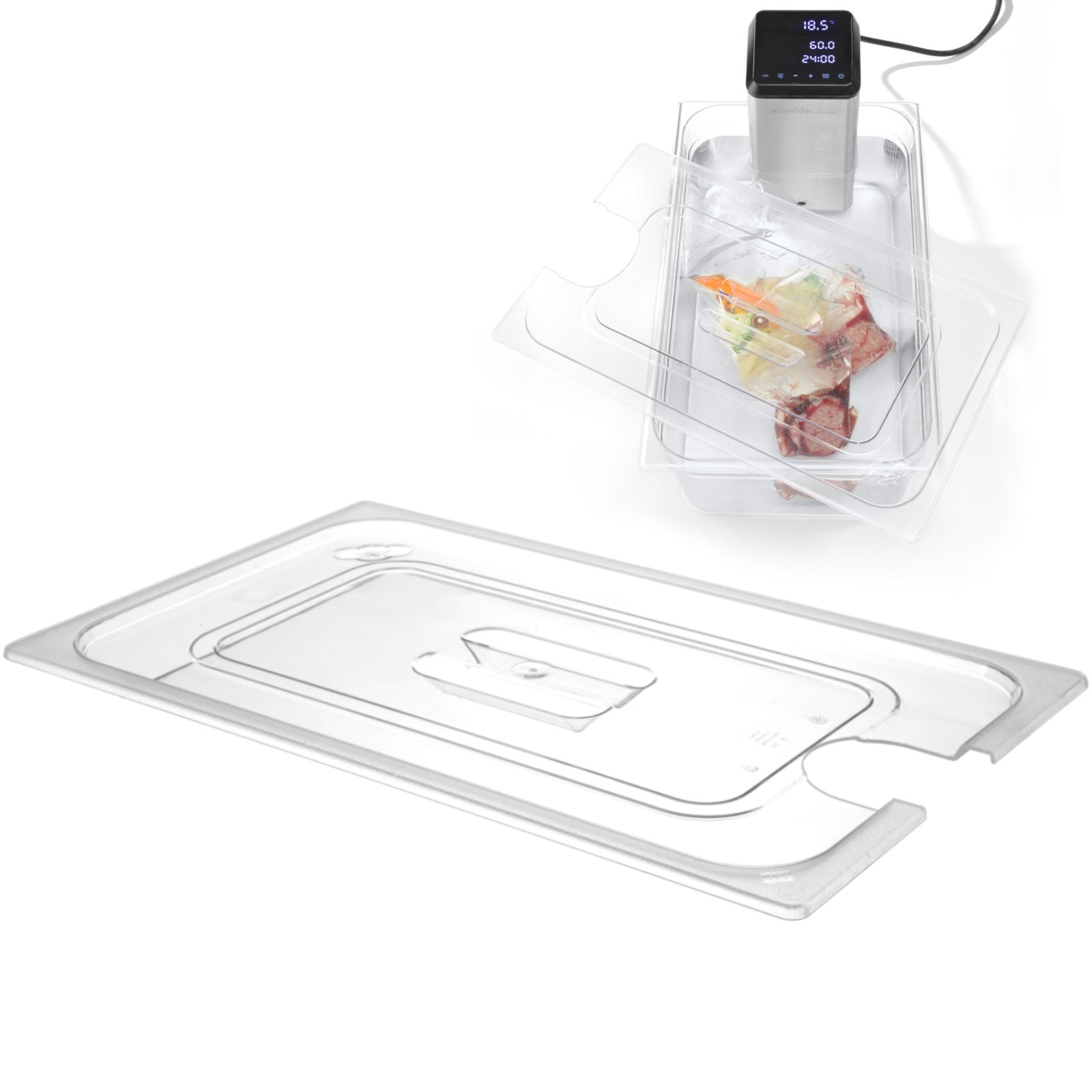 Polykarbonatlock med öppning för Sous-Vide för GN 1/2 behållare - Hendi 864234