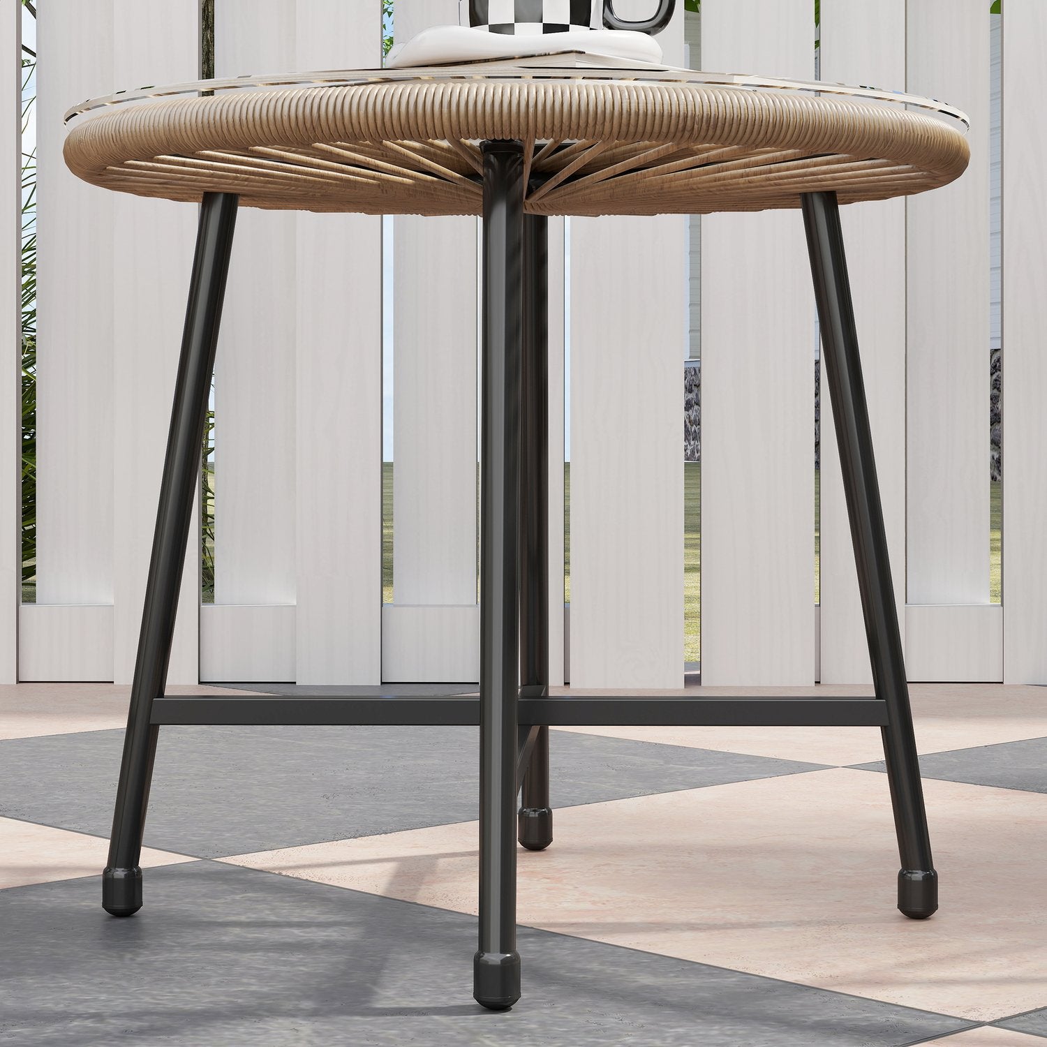 Polyrattan Outdoor Lounge Set, 3-delat, väderbeständig