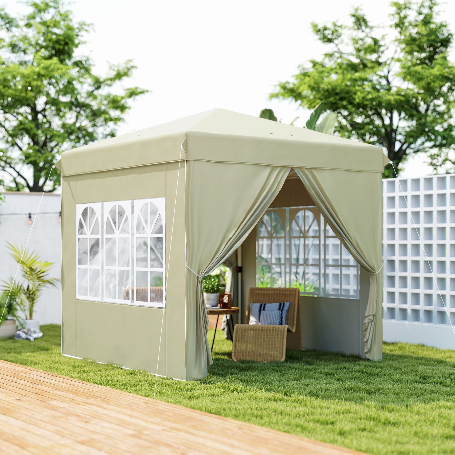 Pop-Up Gazebo 2,5x2,5m UV 50+ vattenavvisande kräm