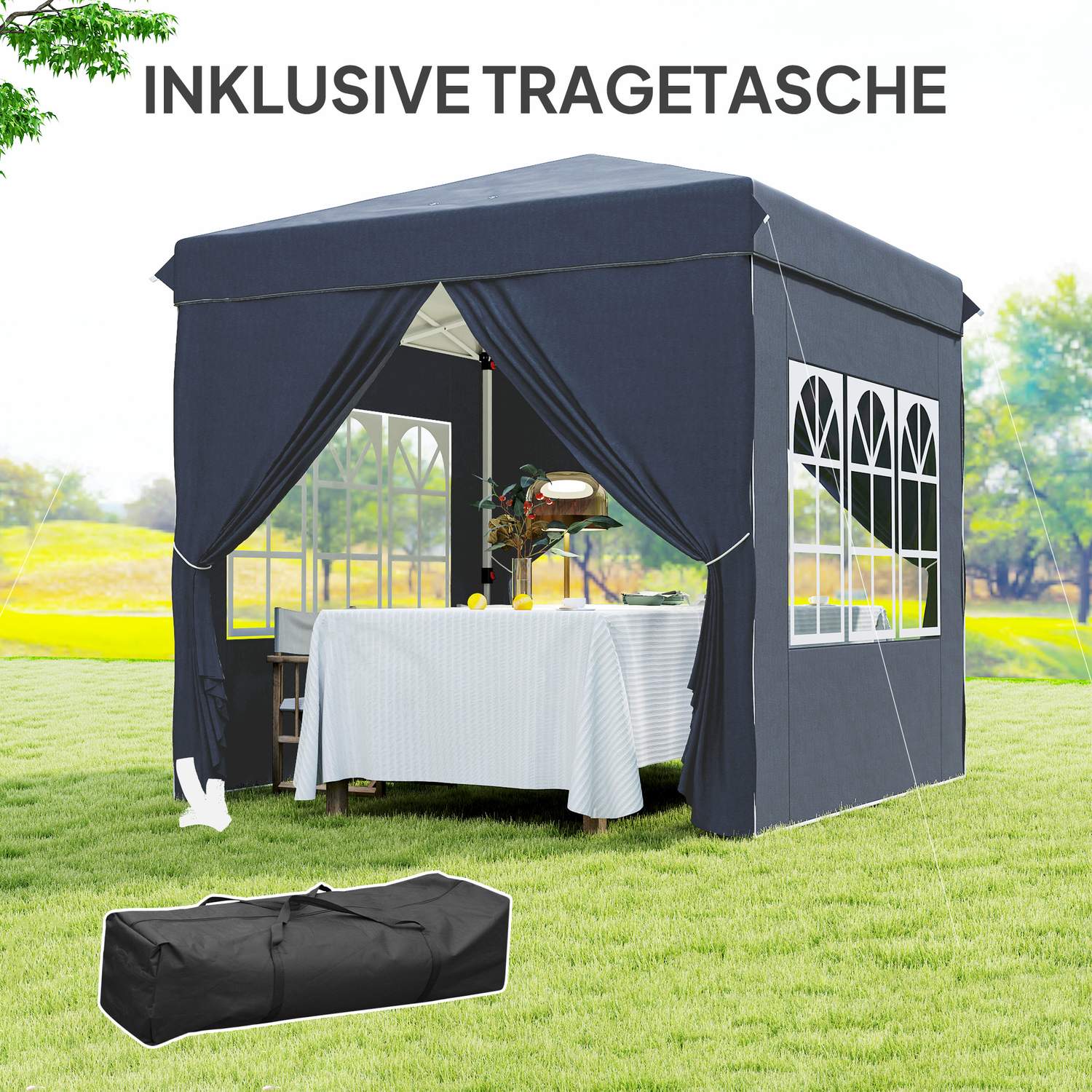 Pop-Up Gazebo, 2,5x2,5m, vattenavvisande, UV 50+