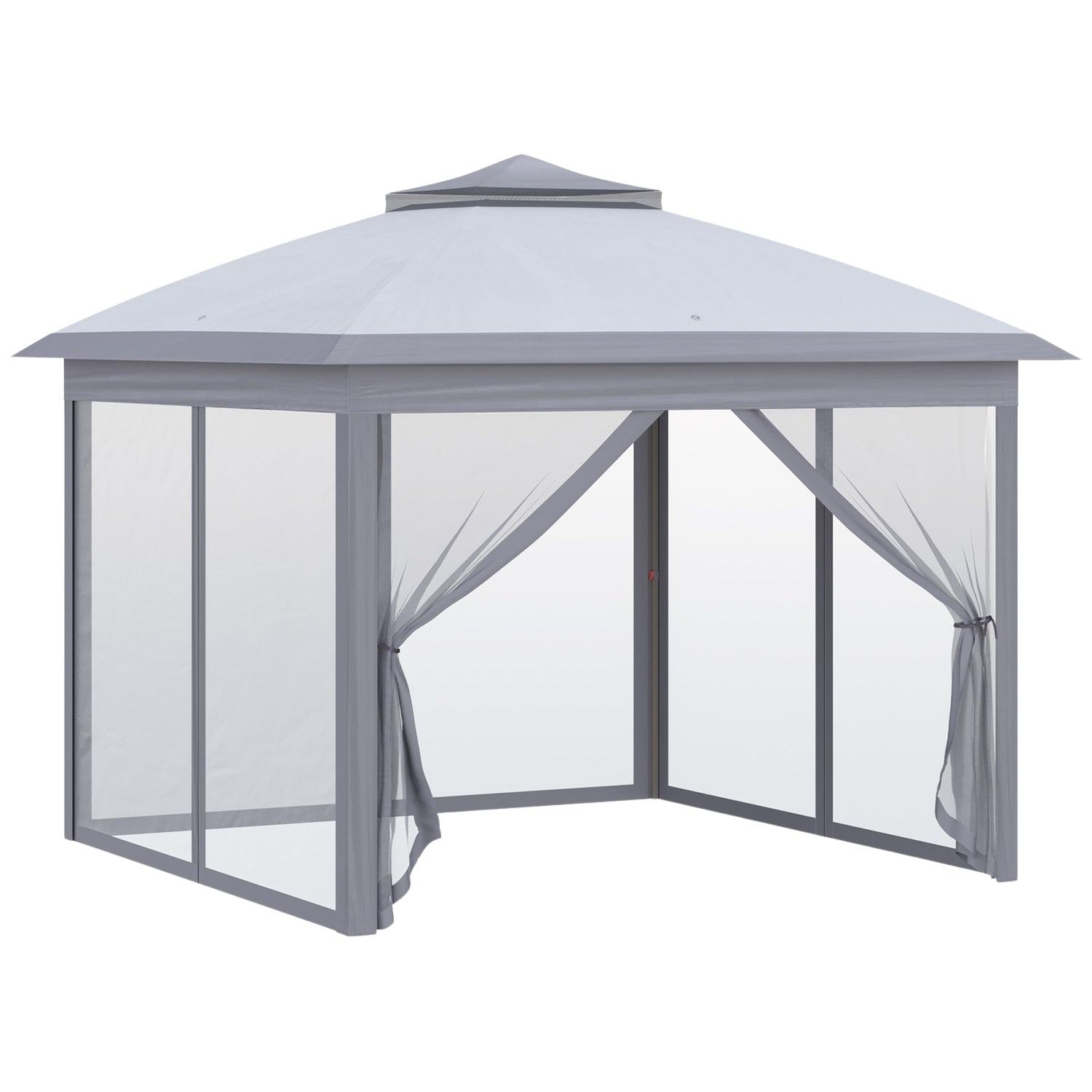 Pop-up 3x3m Garden Gazebo-tält, dubbeltak, myggnät