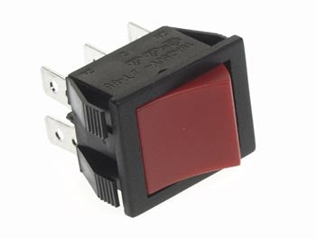 Power Vippströmbrytare 10A-250V Dpdt On-On - Röd Cap