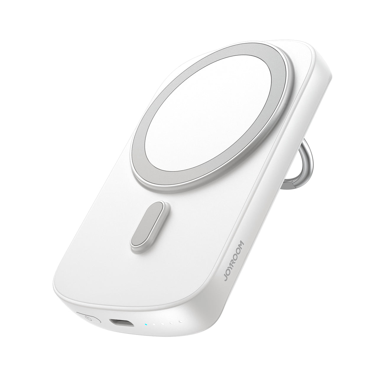 Powerbank med ringinduktiv laddare med stativ upp till 6000mAh 20W vit