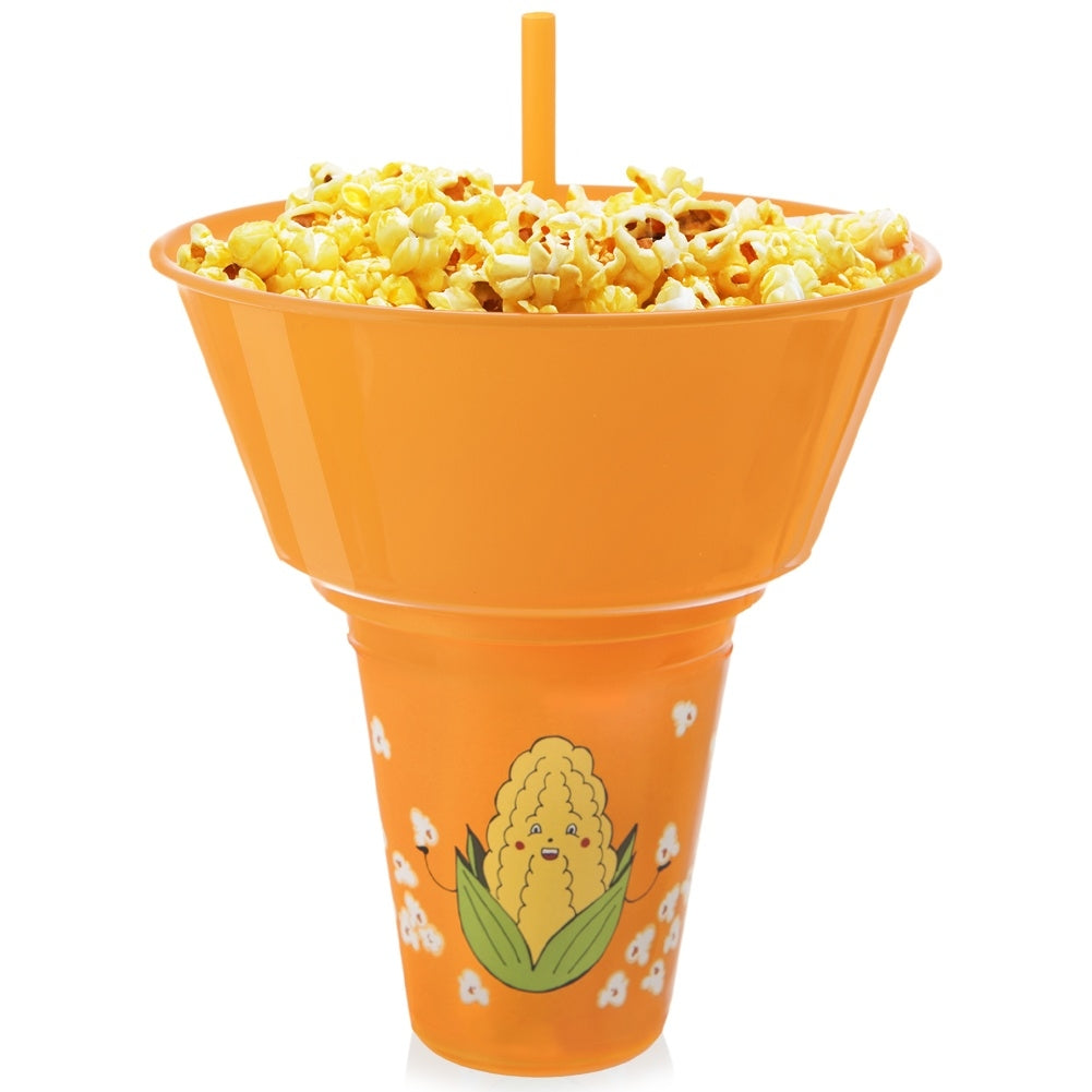 Praktisk Mugg med Popcornskål för Filmkvällar