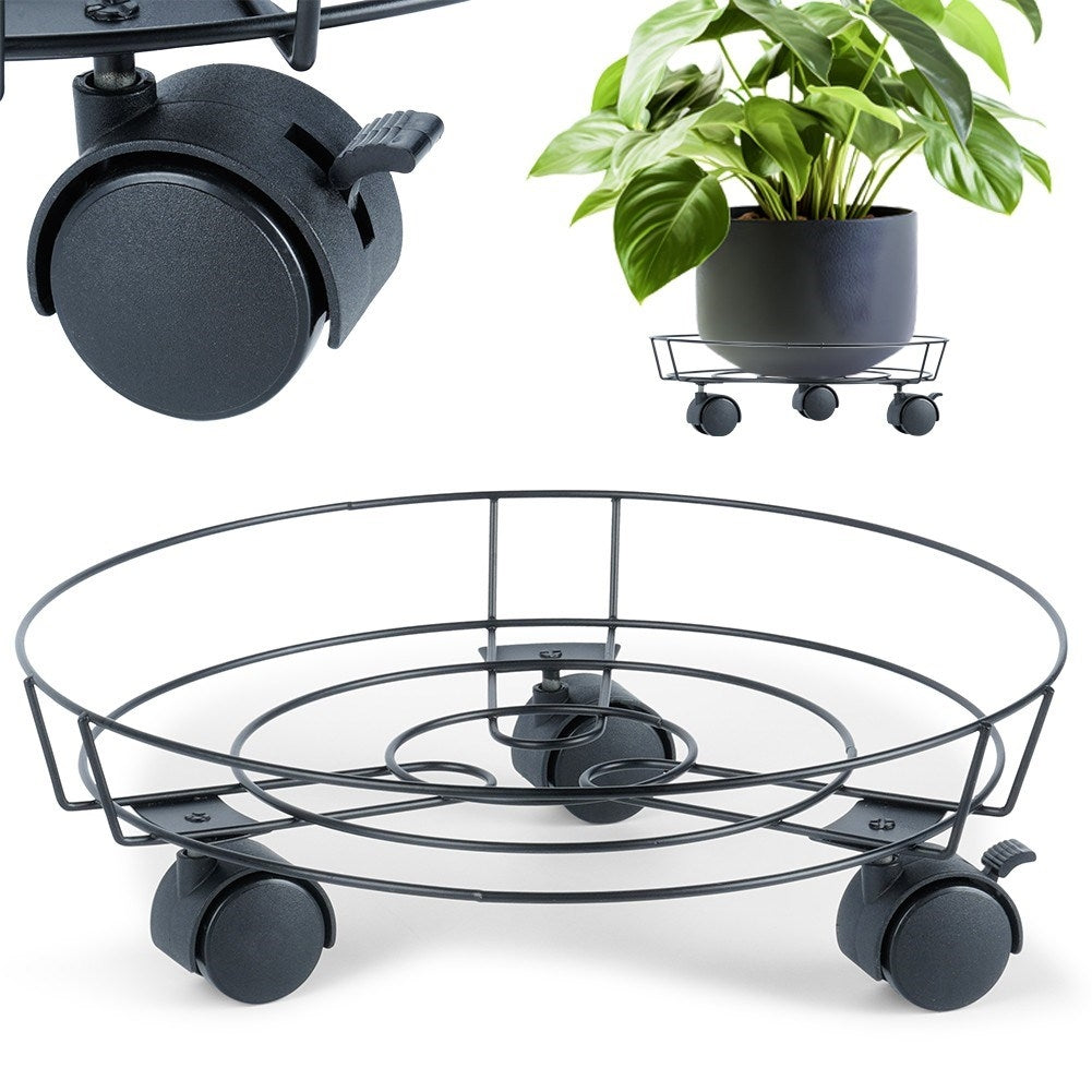 Praktisk och robust blomkruka på hjul med hjullåsning