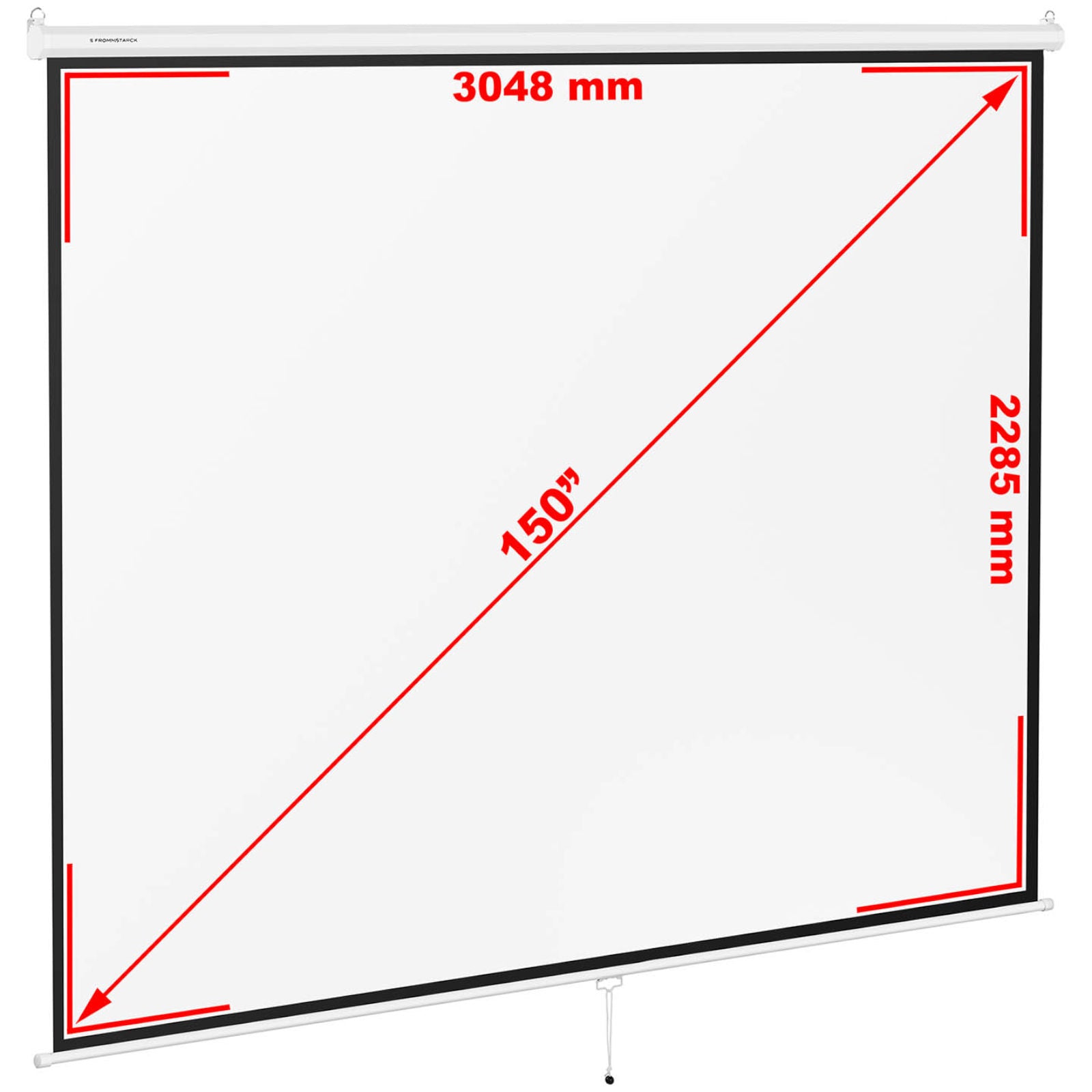 Projektorduk halvautomatisk väggtak matt vit 150'' 312,8x239 cm 4:3