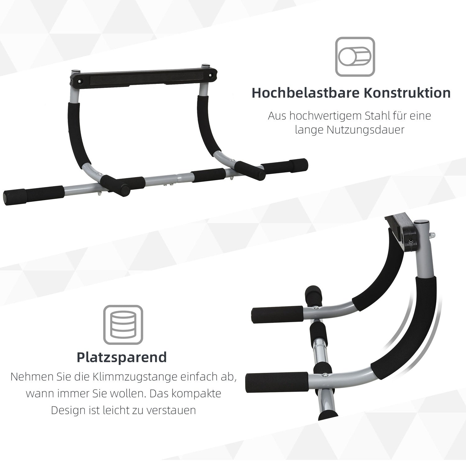 Pull-Up Bar Steel & Foam – Multifunktionell dörrtränare