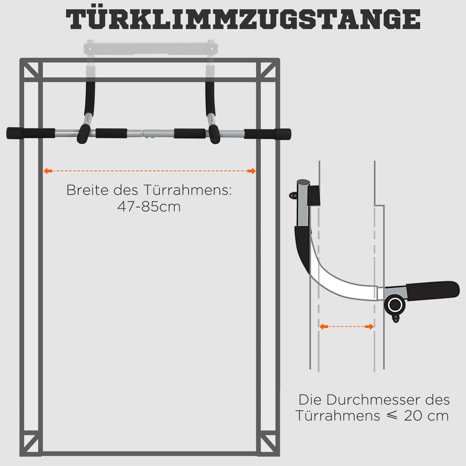 Pull-Up Bar Steel & Foam – Multifunktionell dörrtränare
