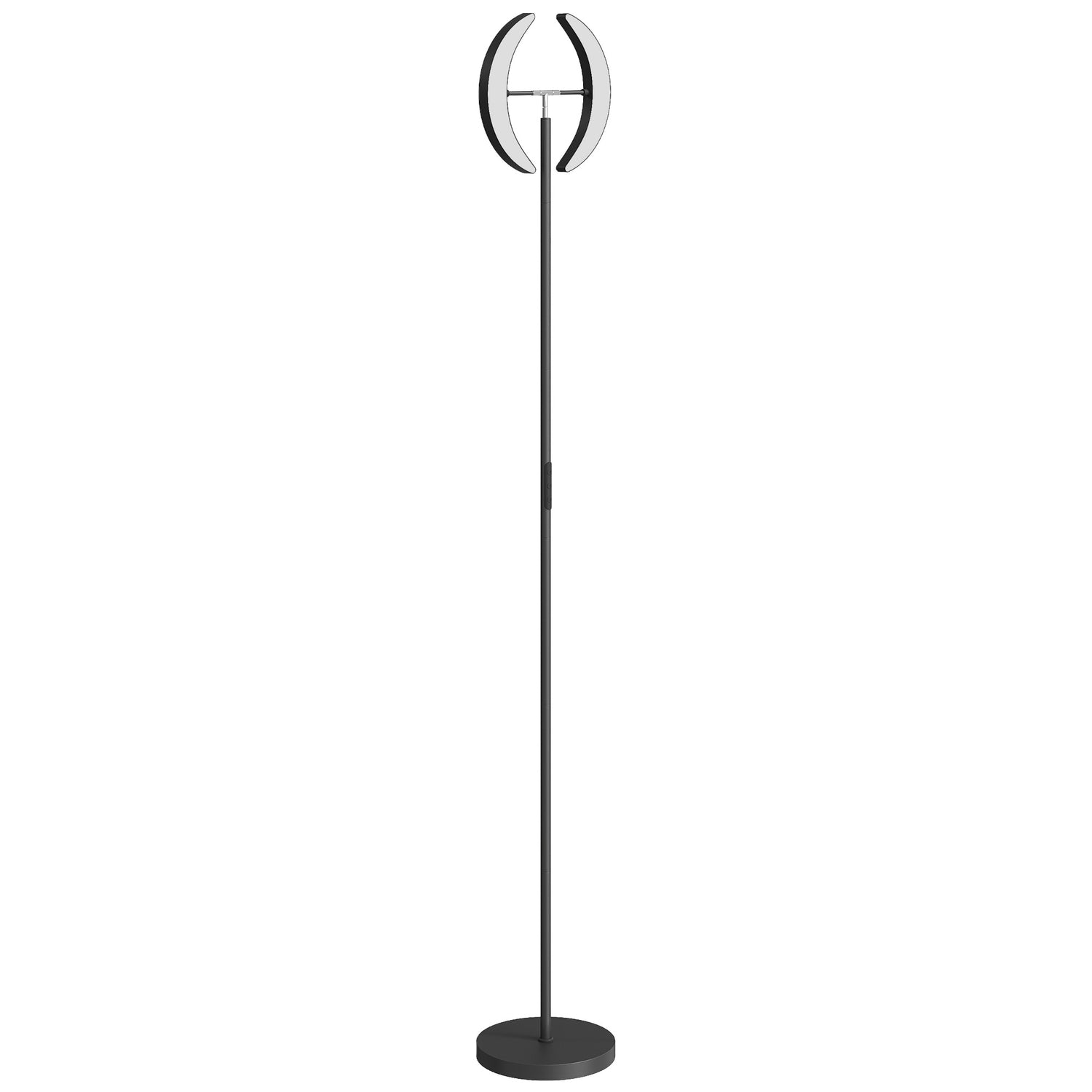 RGB-vloerlamp, dimbaar, draaibare lampkoppen, zwart
