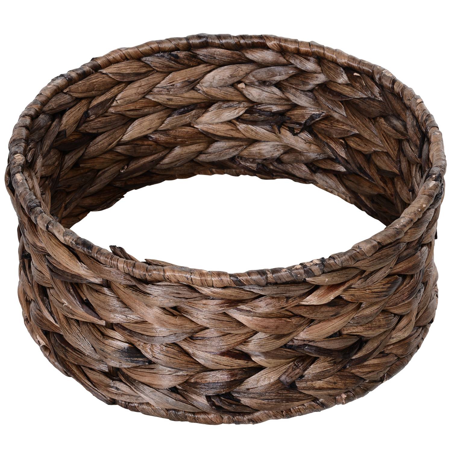 Rattan Cat Basket – Mysig vattenhyacintgrotta, mörkbrun