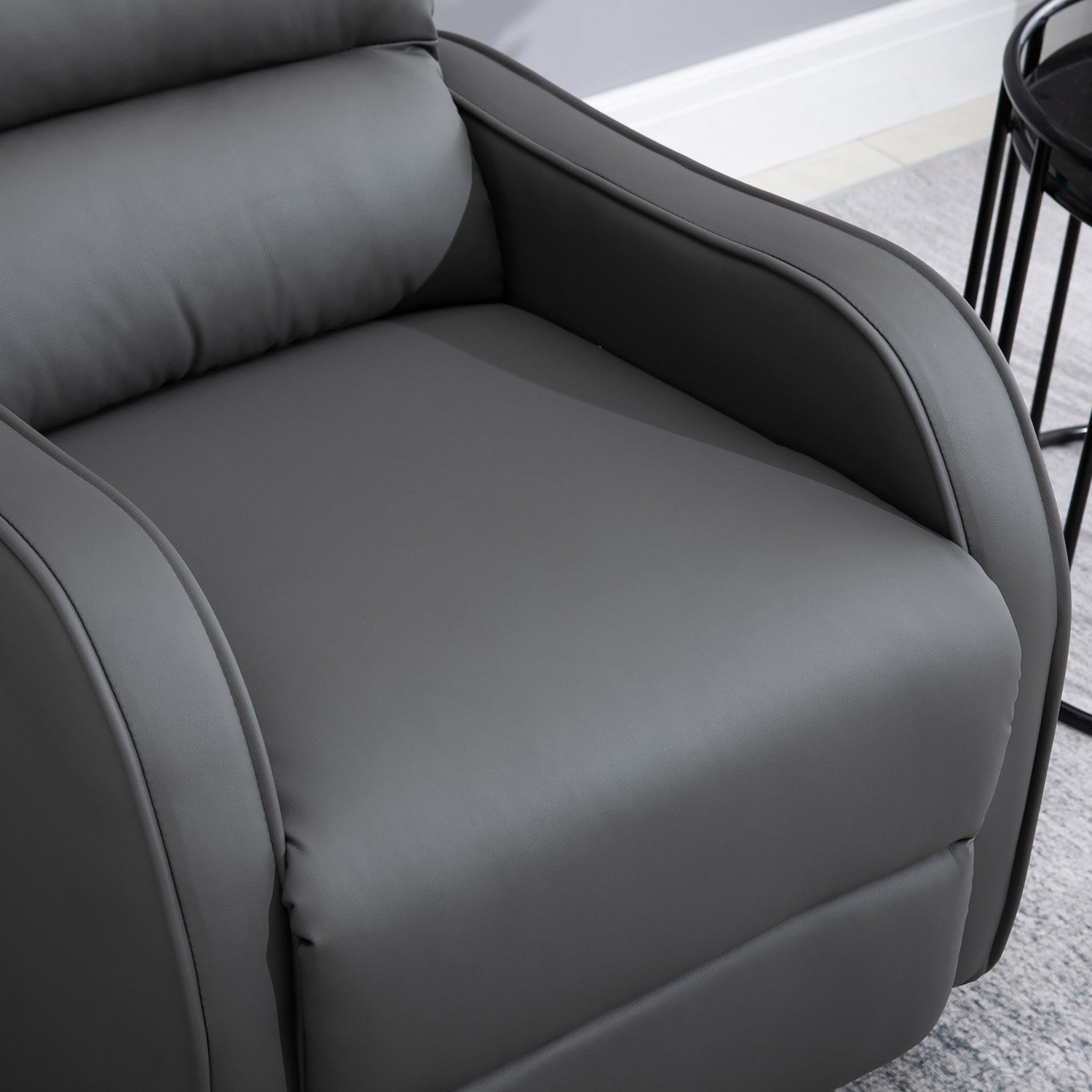 Rocking Recliner Stol, Vridbar Med Mugghållare, Microfiber