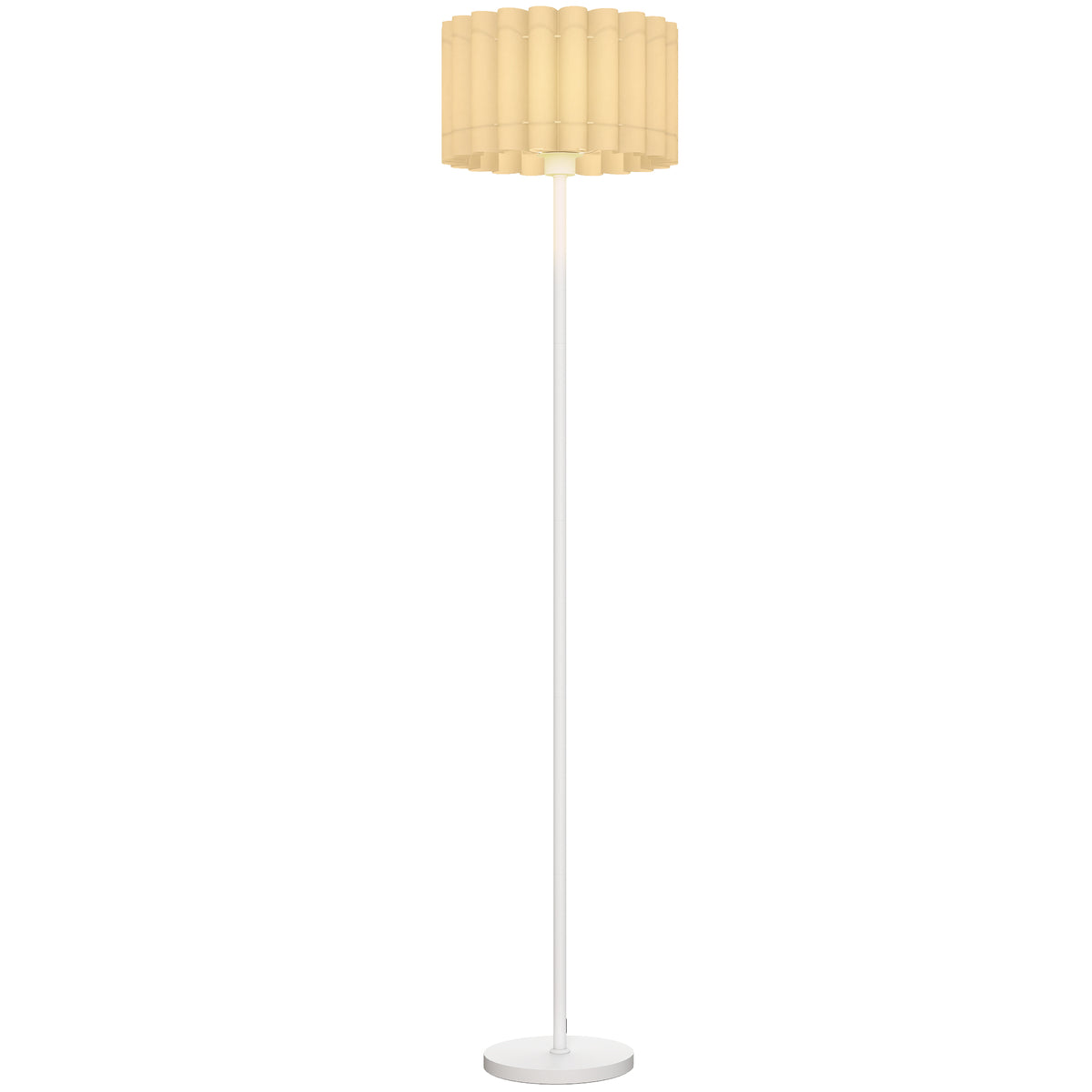 Retro stojací lampa, plastové stínidlo, nožní spínač, bílá