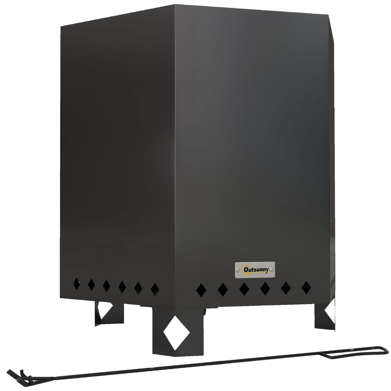 Rökfri svart metall eldkorg för uteplats och camping