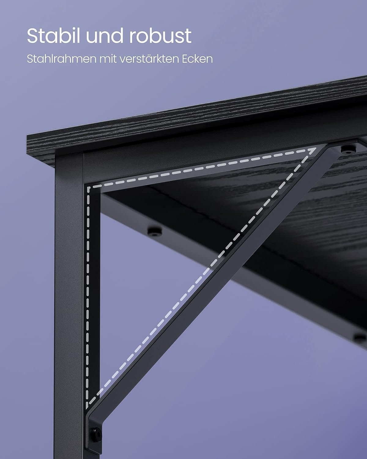 Robust industrikontorsbord - 60x120cm, enkel montering