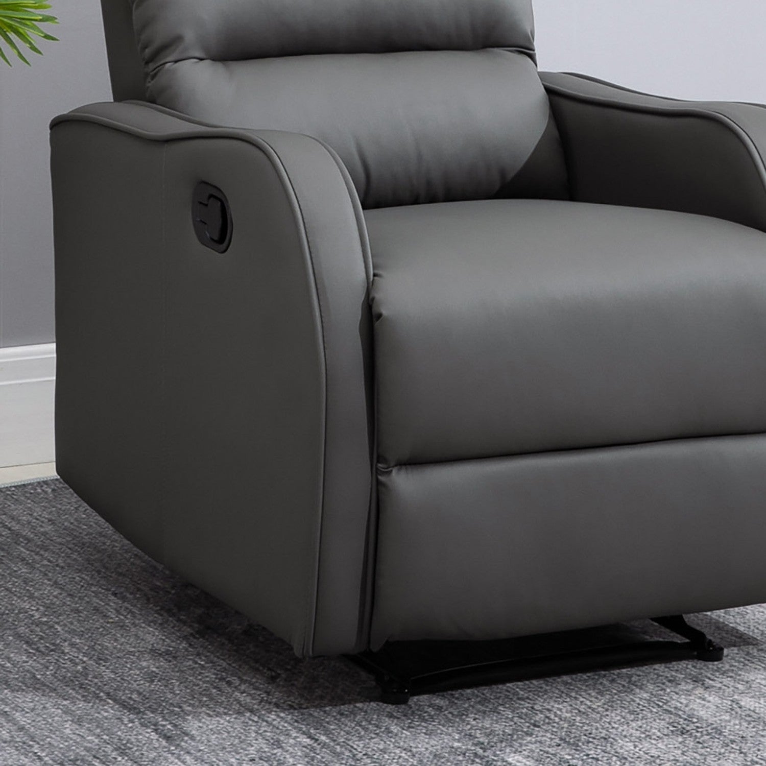 Rocking Recliner Stol, Vridbar Med Mugghållare, Microfiber