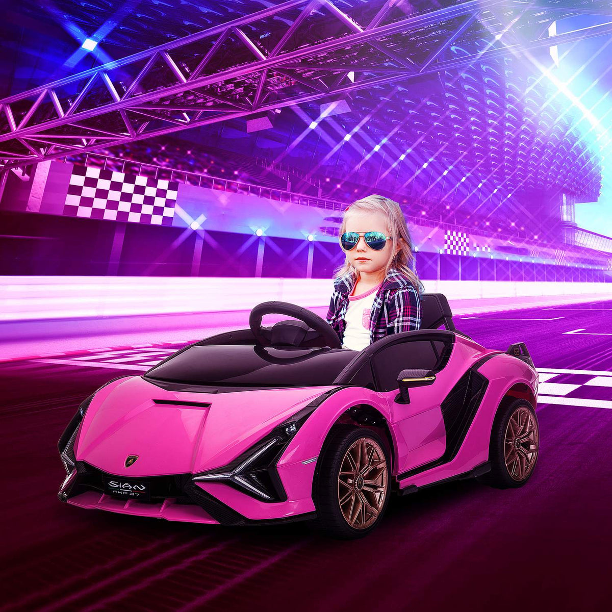 Roze elektrische SUV-auto voor kinderen – 3 versnellingen, MP3, afstandsbediening