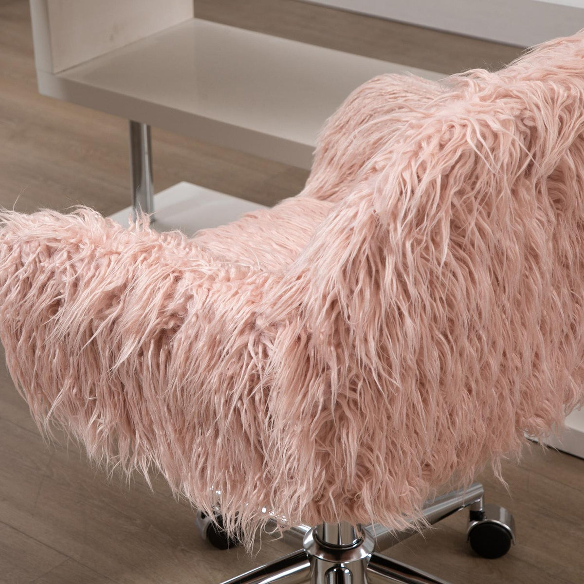 Rosa fuskpäls Executive Swivel Chair, höjdjusterbar