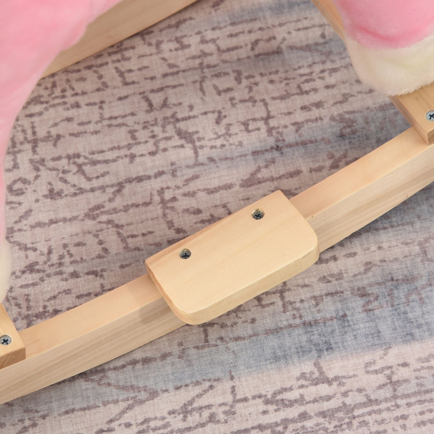 Rosa plysch gunghästleksak med ljud, åldrarna 3–6, 65 cm