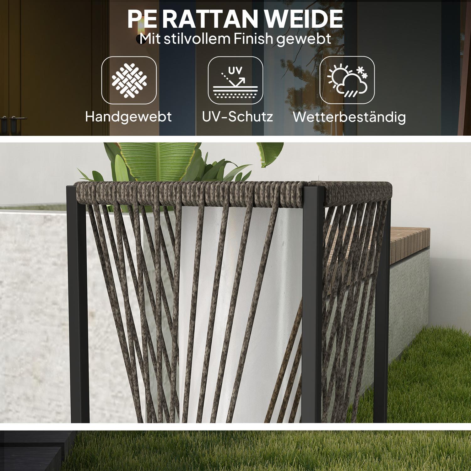 Rotting Solar Golvlampa, Boho Style med ljussensor, vattentät