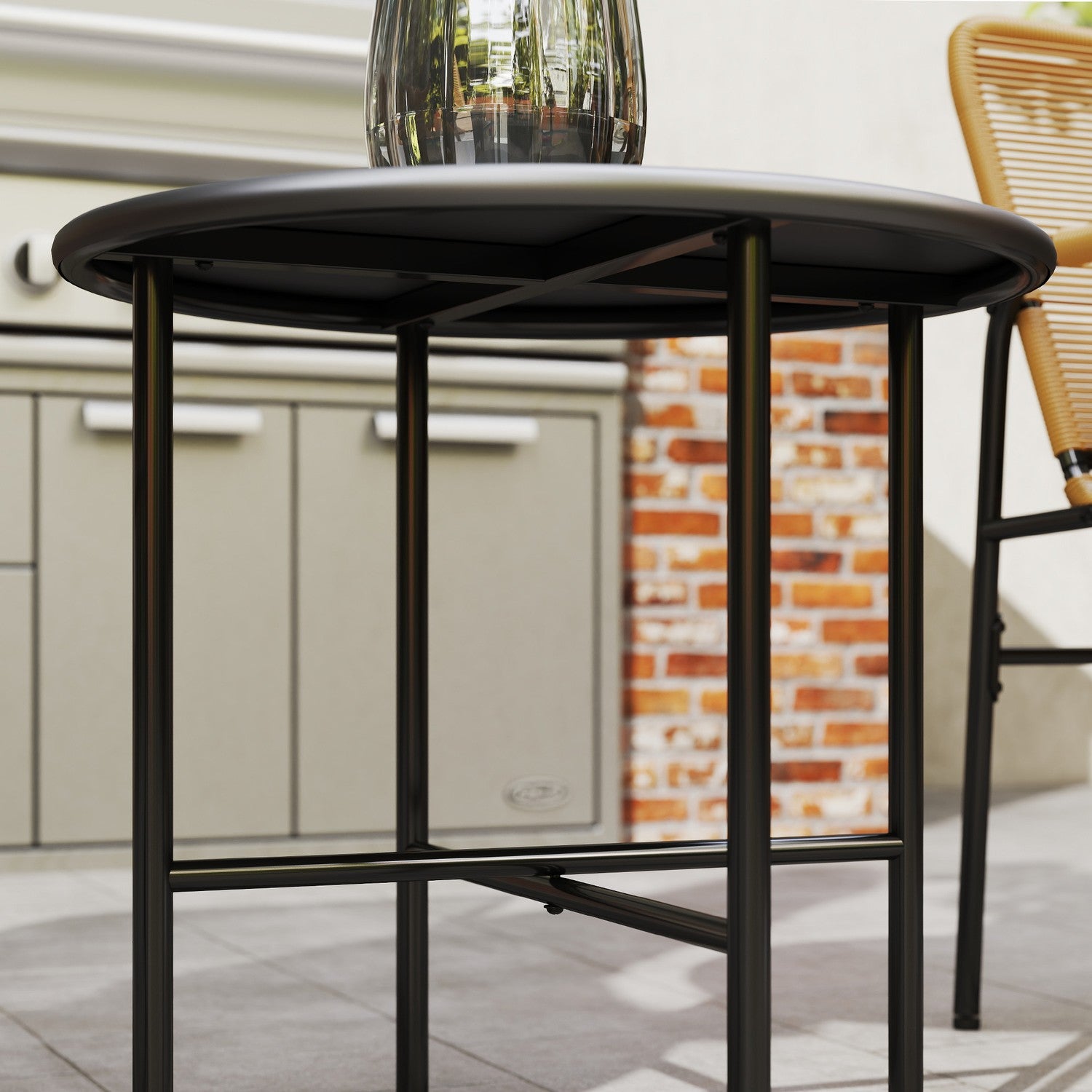 Rotting bistroset – 2 stolar & bord, trädgård/uteplats, gul