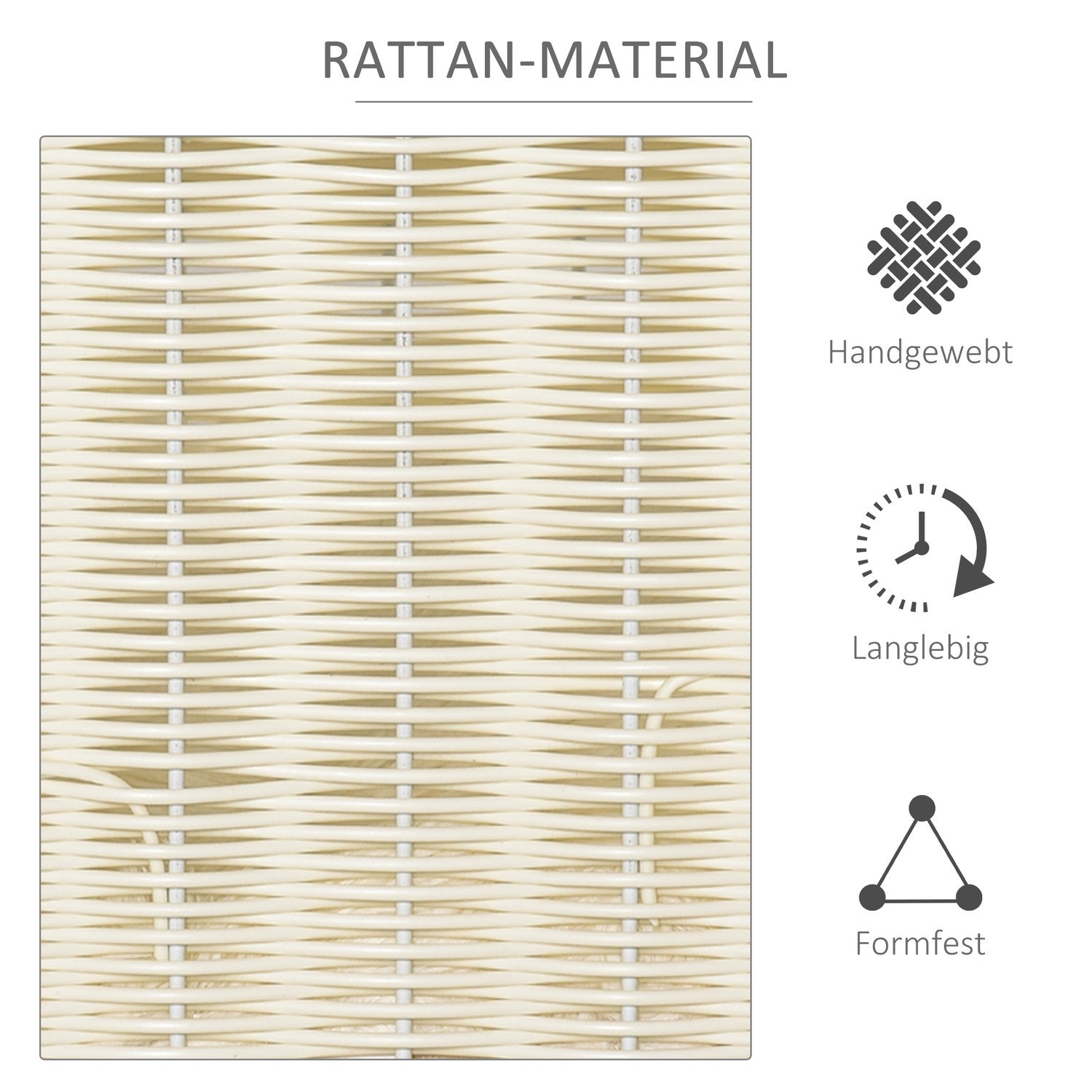 Rottingkattgrotta med kudde – naturlig, beige, vit