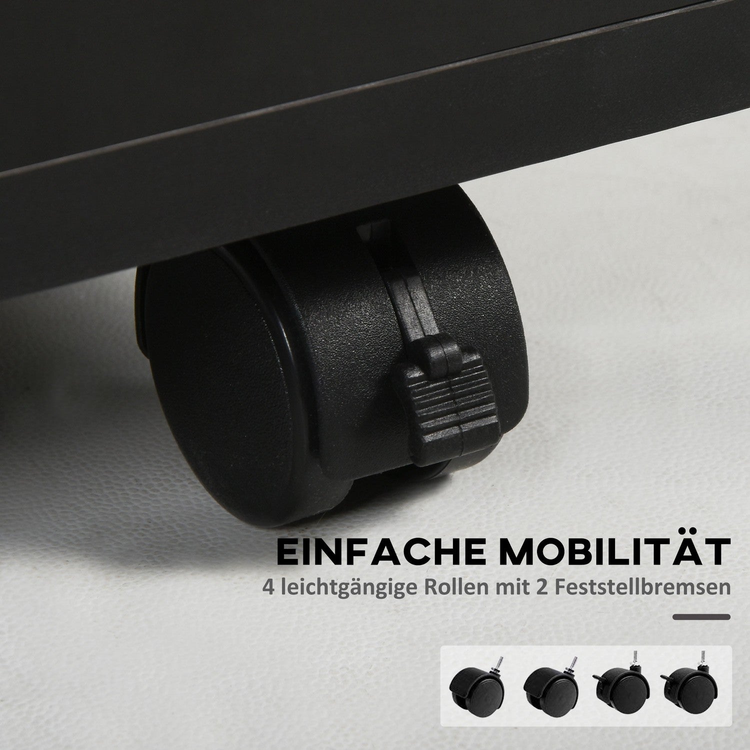 Rullande arkivskåp med låda – Svart, 40x35x60 cm