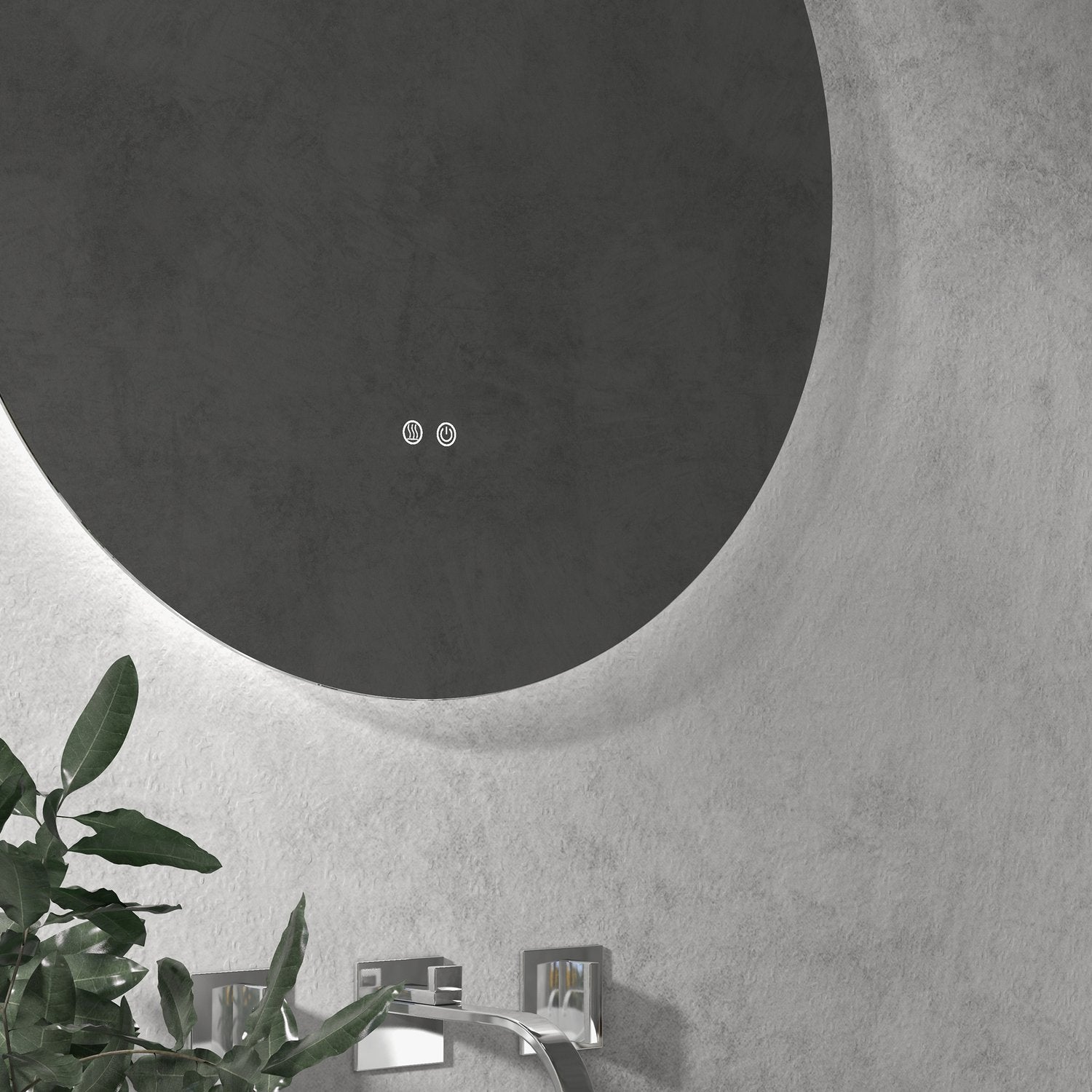 Rund LED Badrumsspegel, Touch Switch, Anti-Imma, 3 ljusfärger