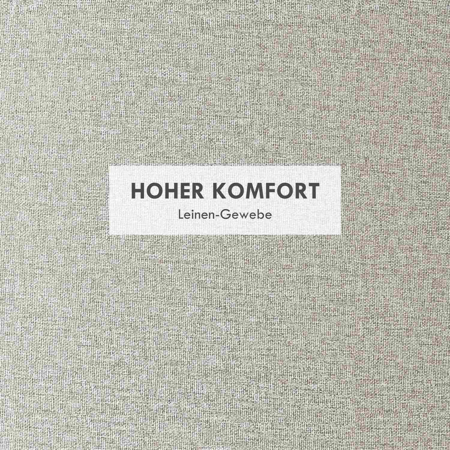 Rund ottomansk pall med förvaring, linnelook, kräm