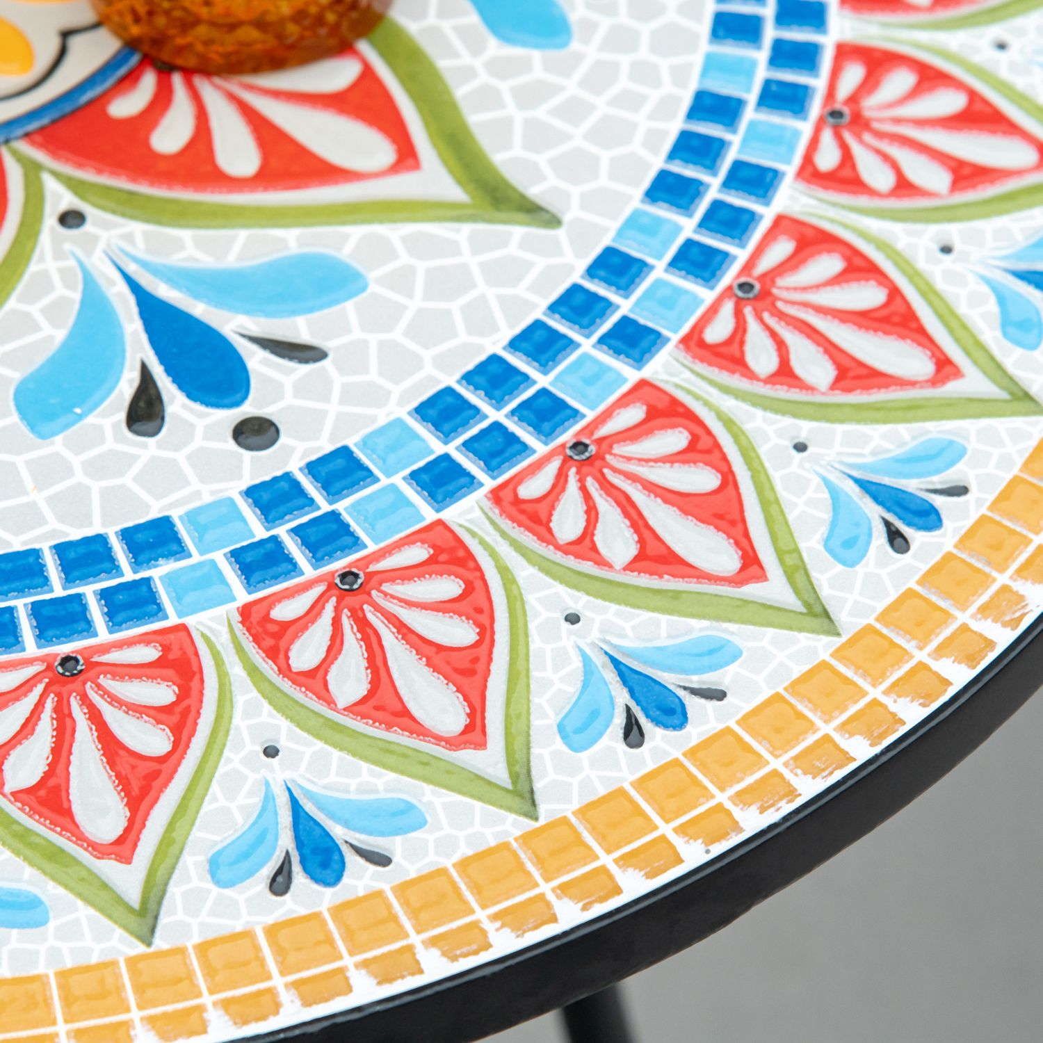 Runt Mosaic Garden Bistrobord – Keramikskiva, Ø60 cm