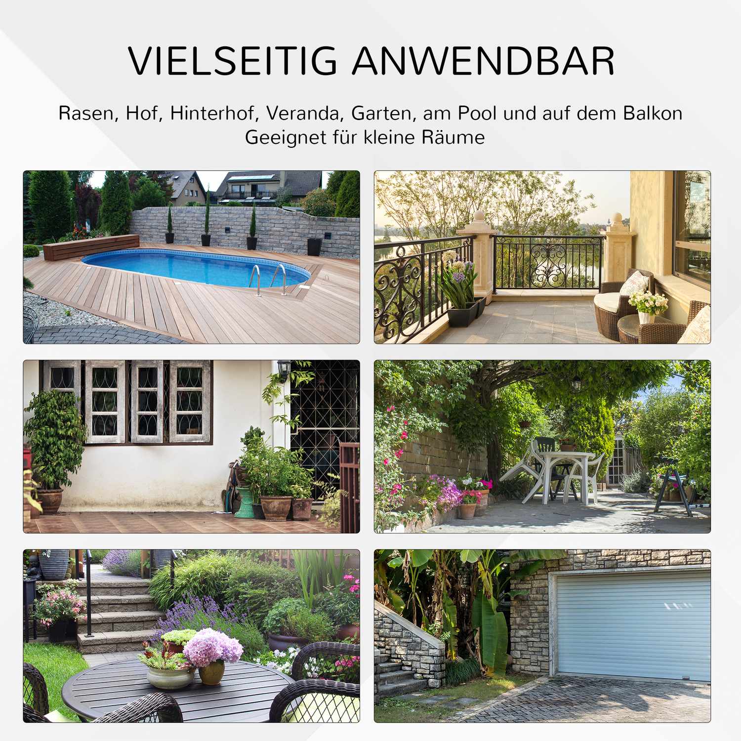 Runt hopfällbart campingbord – brun rotting, stål, Ø68 Cm