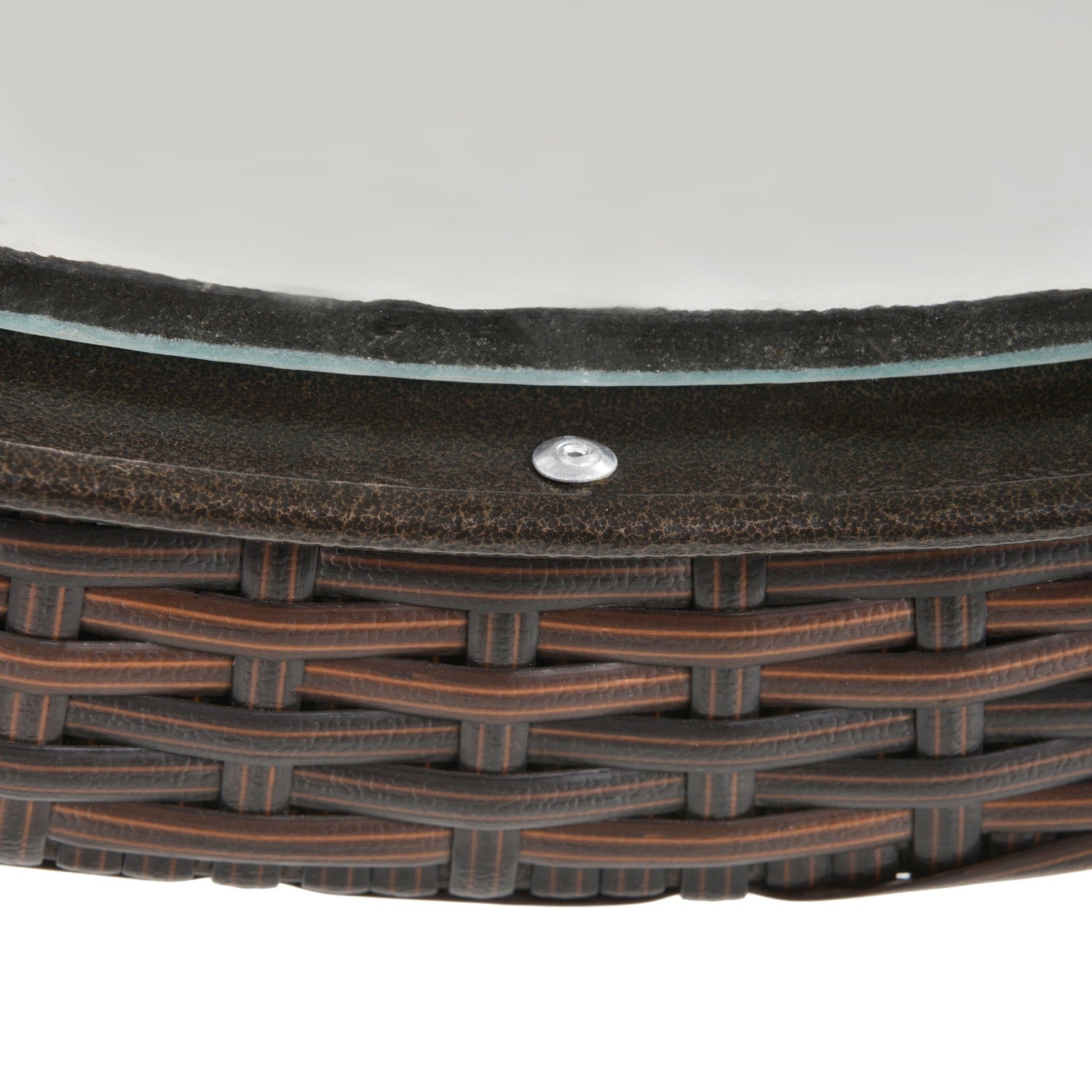 Runt hopfällbart campingbord – brun rotting, stål, Ø68 Cm