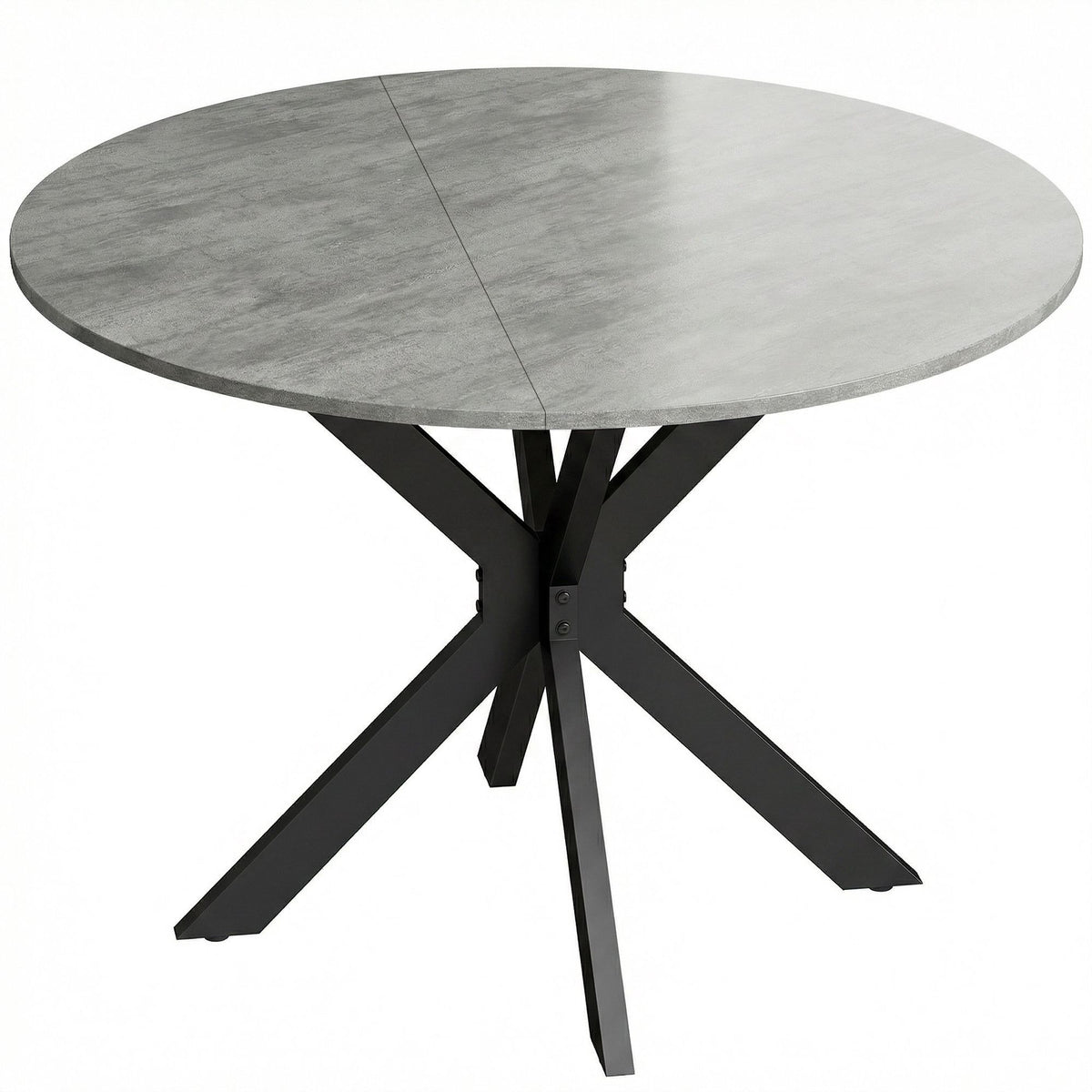 Ronde inklapbare eettafel voor 2-6 personen, cementgrijs MDF