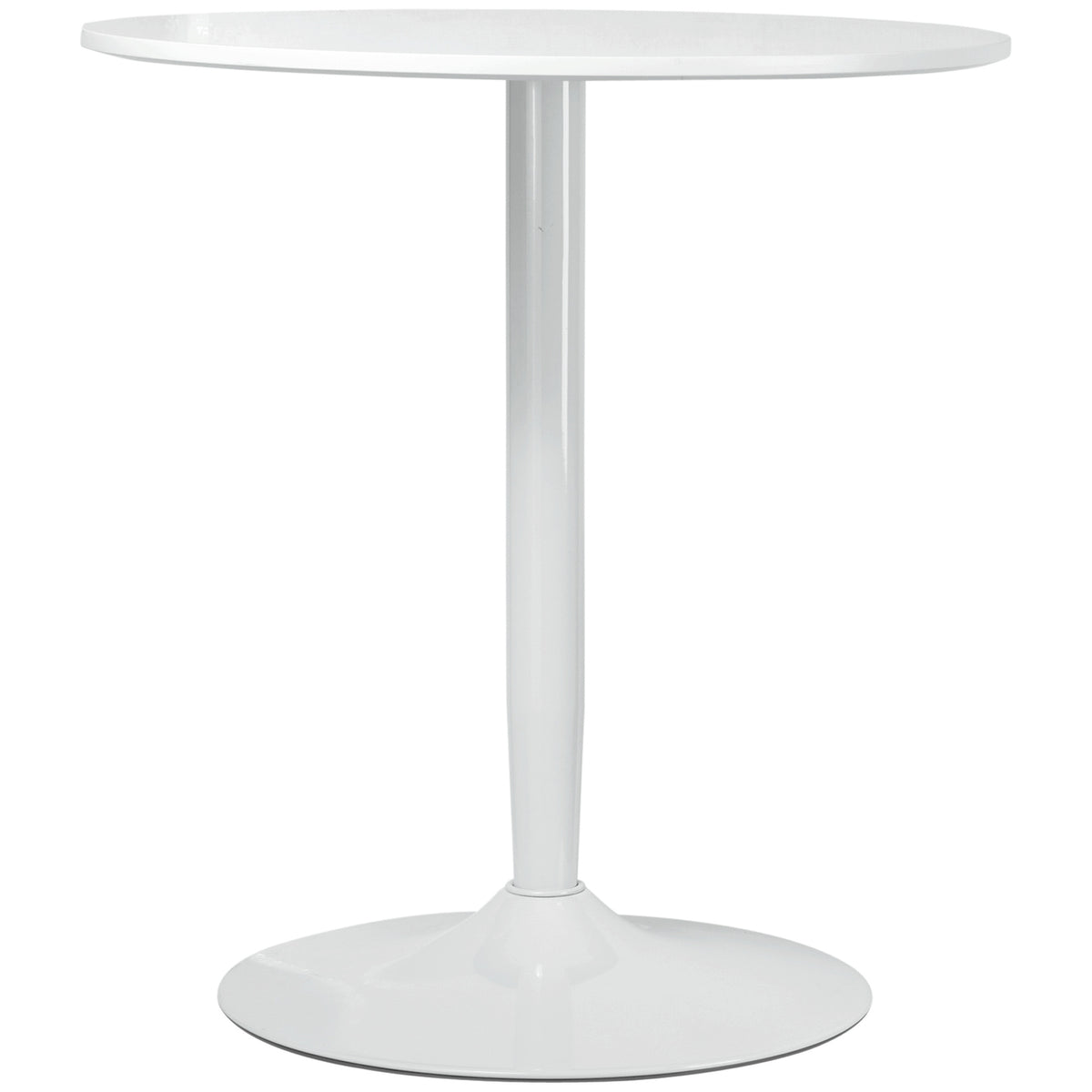 Ronde eettafel, Modern Wit, Stalen poten, Ø70 x 75 cm