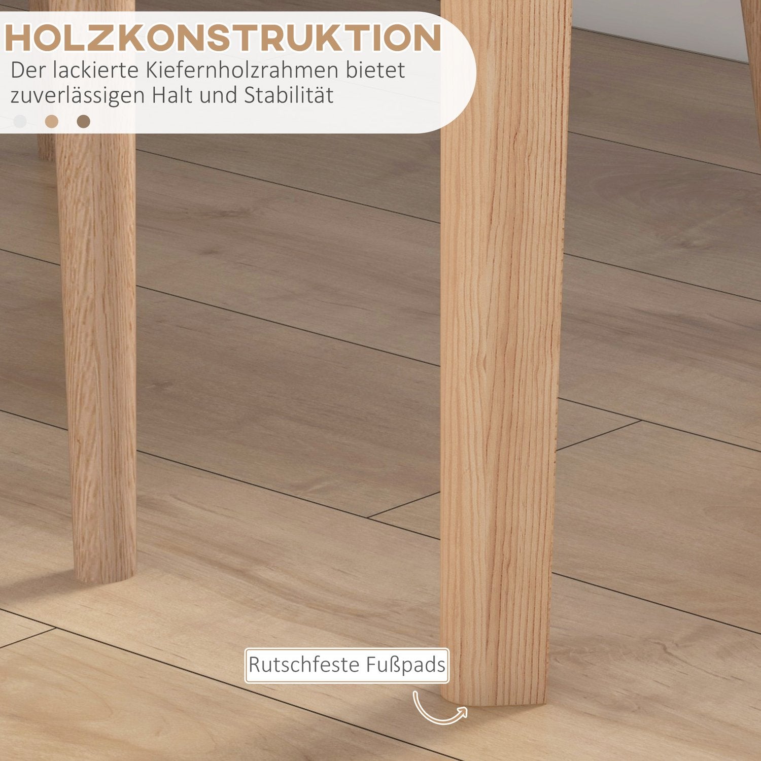 Runt matbord för 2, massivt trä, 75 cm, vit finish