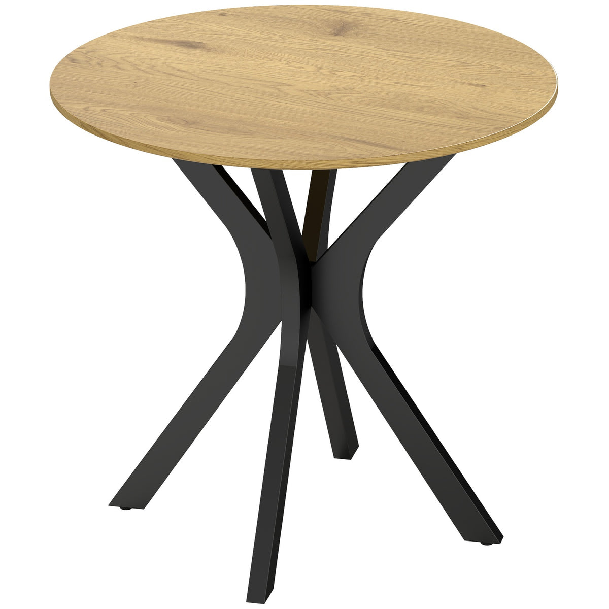 Ronde eettafel, modern design, 78x78x75 cm, natuurlijk hout