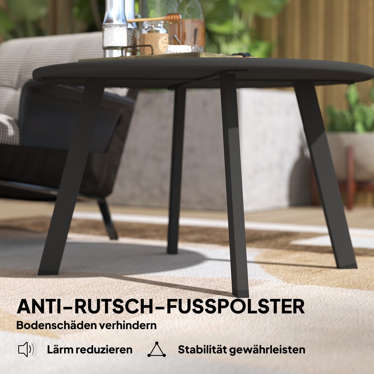 Runt utomhusbord i metall – väderbeständig, lätt att rengöra