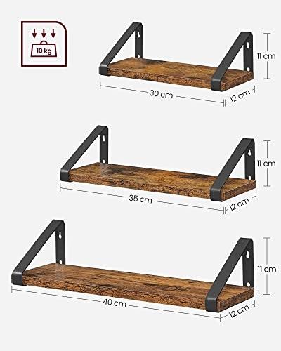 Rustika vägghyllor Set med 3 - Enkel montering, hållbar design