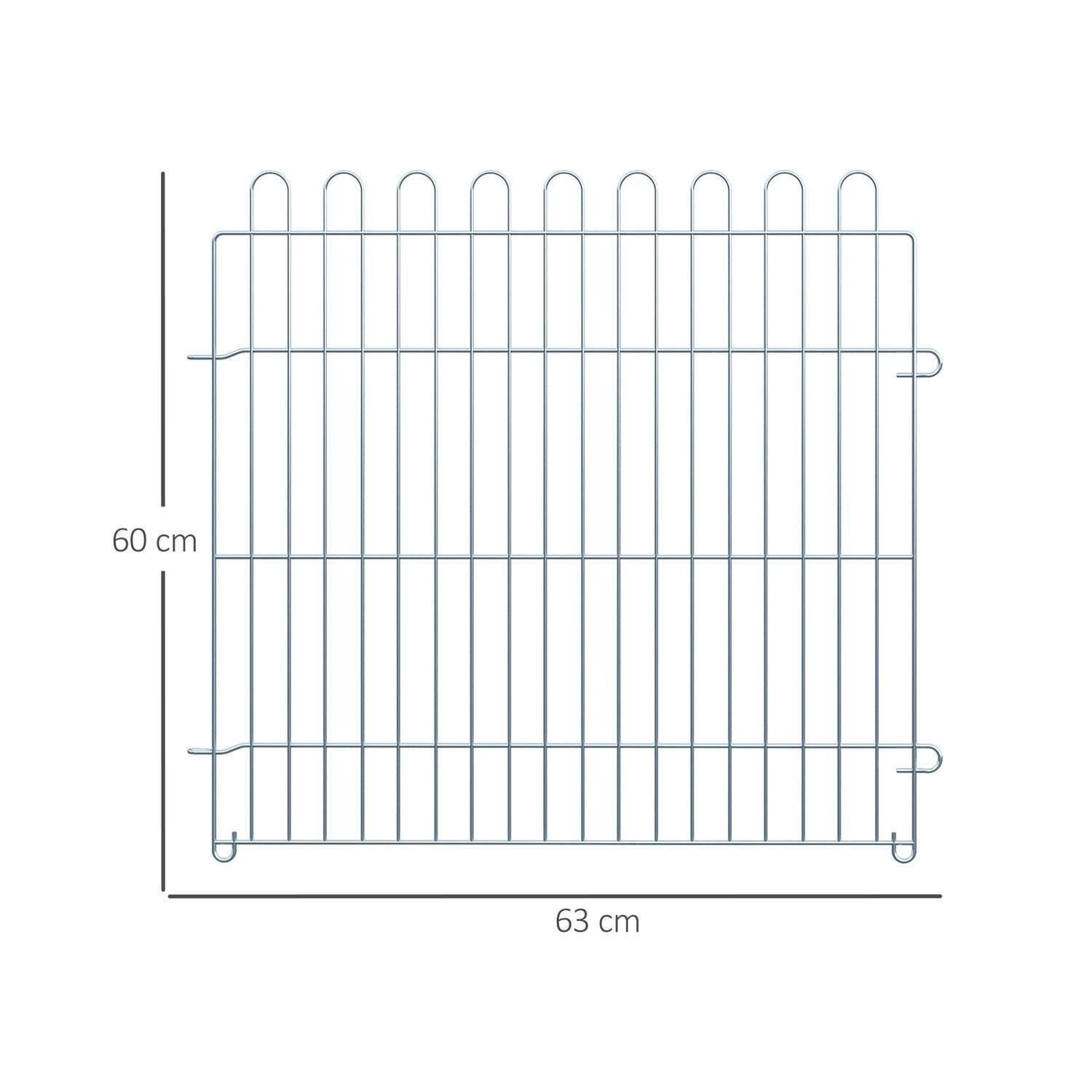 Utomhusinhägnad Valplopp, Valpstaket, Lekhage, 8 Stycken, B63Xh60 Cm, För Djur